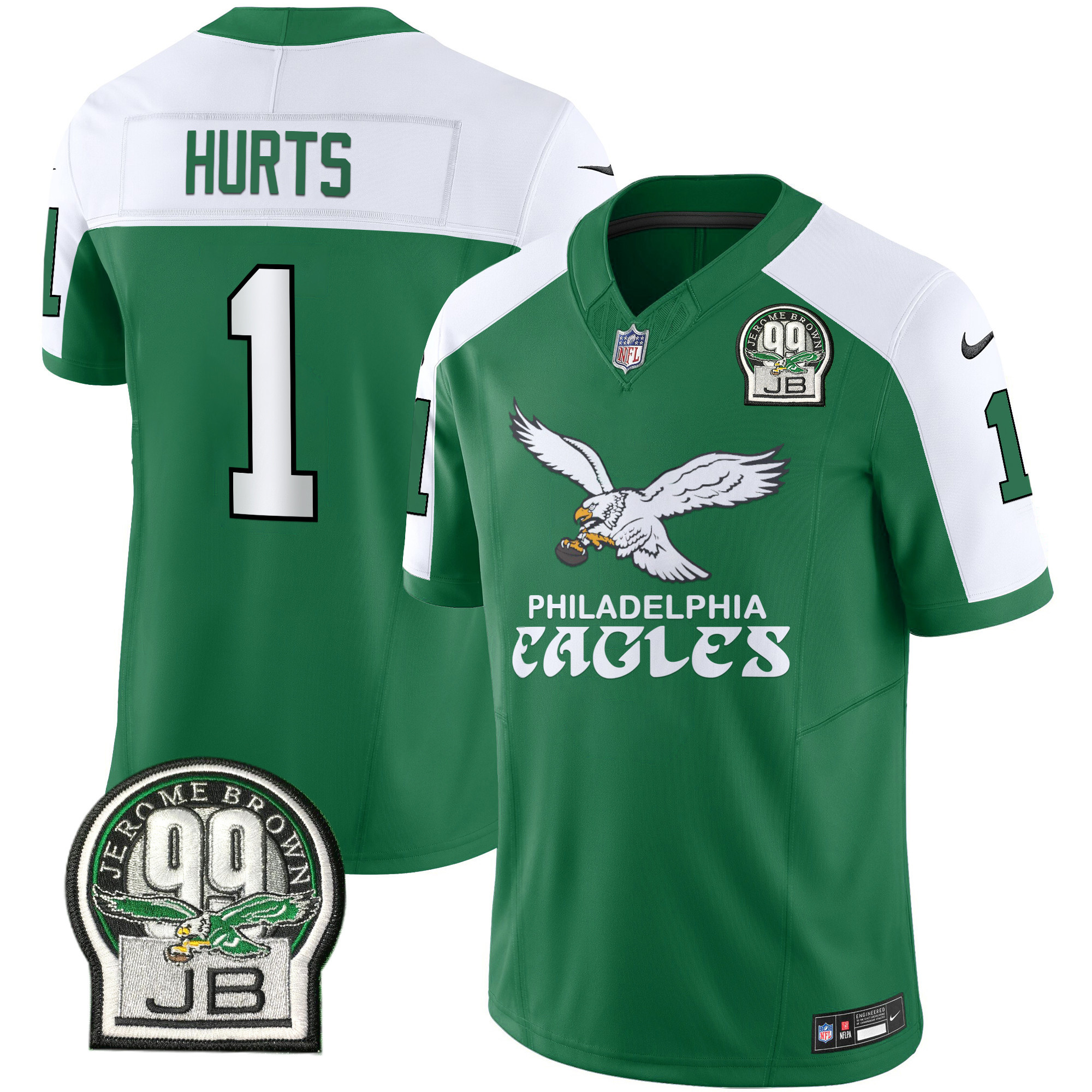 Men's Jalen Hurts Philadelphia Eagles Kelly Green Vapor Limited Kelly Alternate Jersey V5 - All Stitched