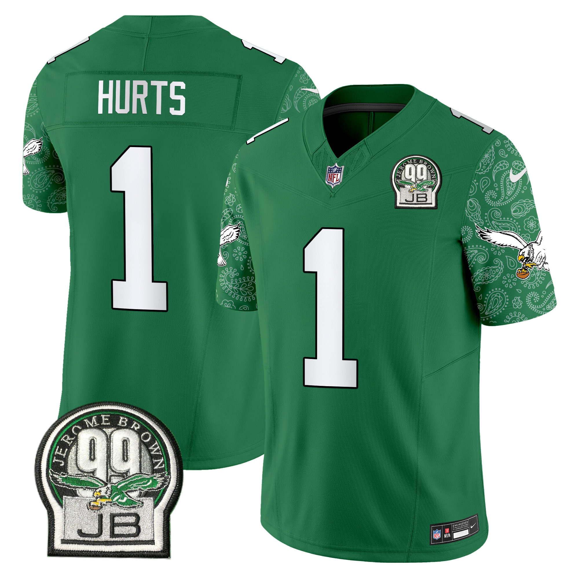 Men's Jalen Hurts Philadelphia Eagles Kelly Green Vapor Limited Kelly Green Jersey V4 - All Stitched