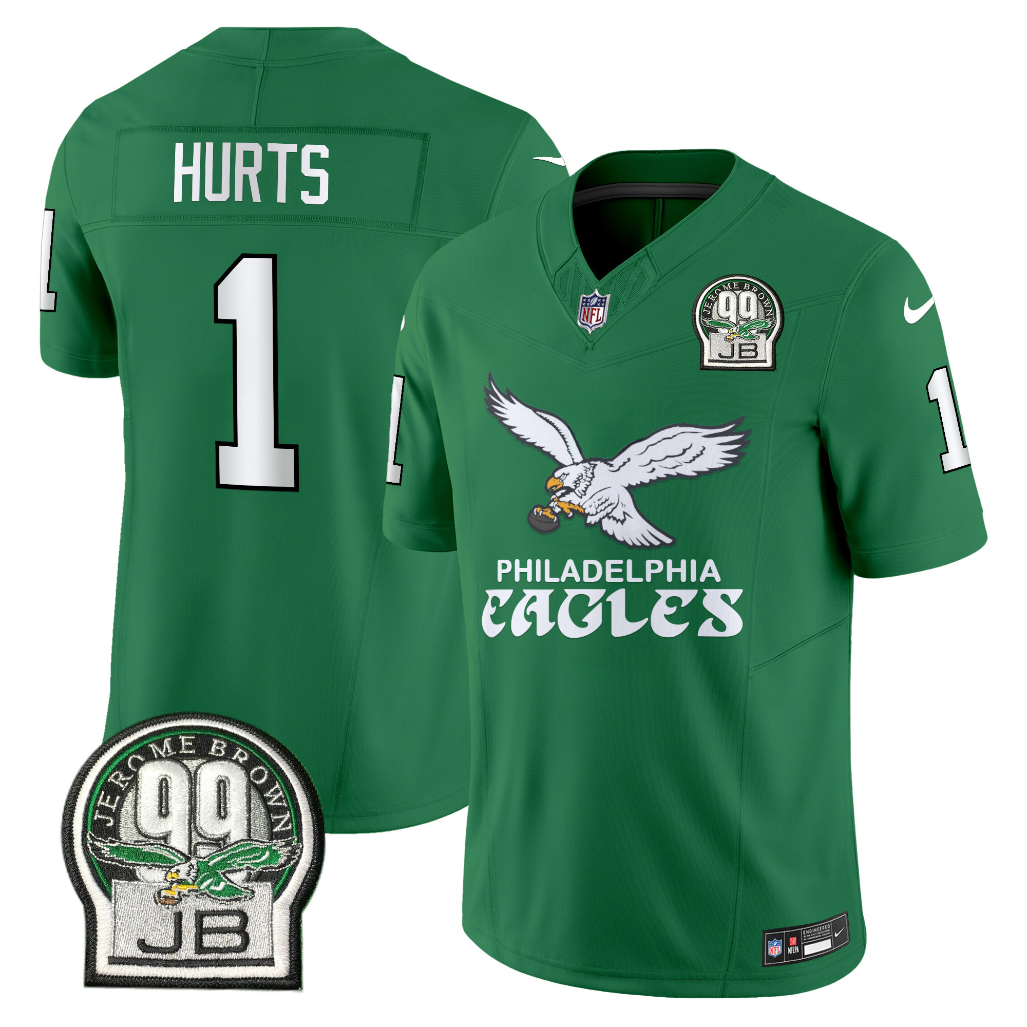 Men's Jalen Hurts Philadelphia Eagles Kelly Green Vapor Limited Kelly Green Jersey V5 - All Stitched