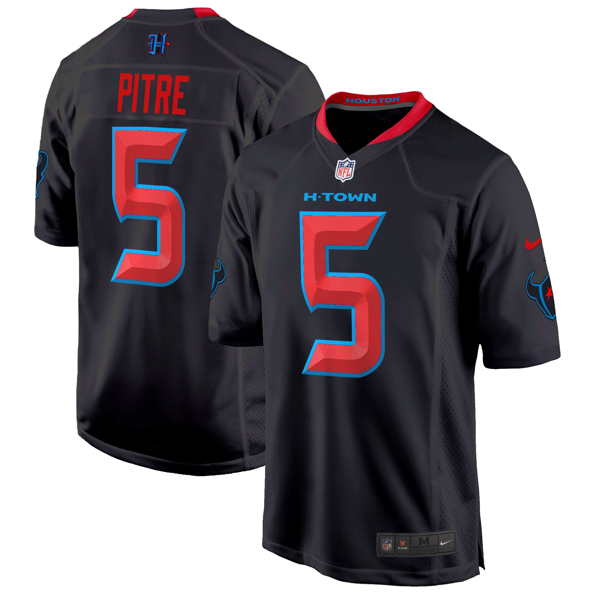 Men's Jalen Pitre Houston Texans 2024 Game Navy Limited Jersey - All Stitched