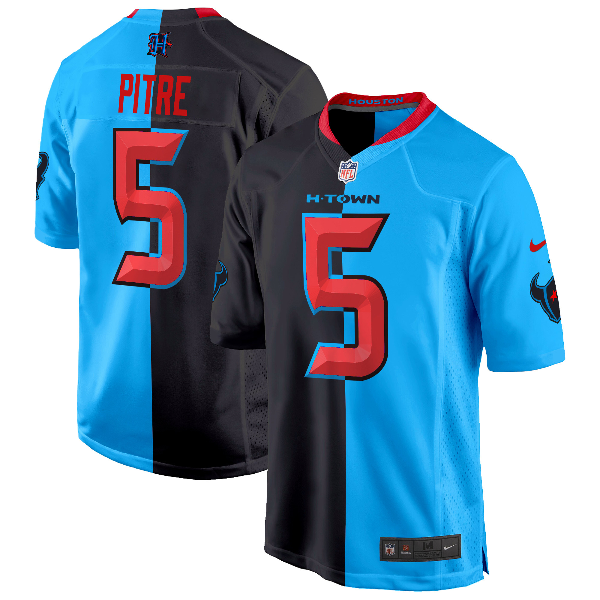 Men's Jalen Pitre Houston Texans 2024 Game Split Jersey - All Stitched