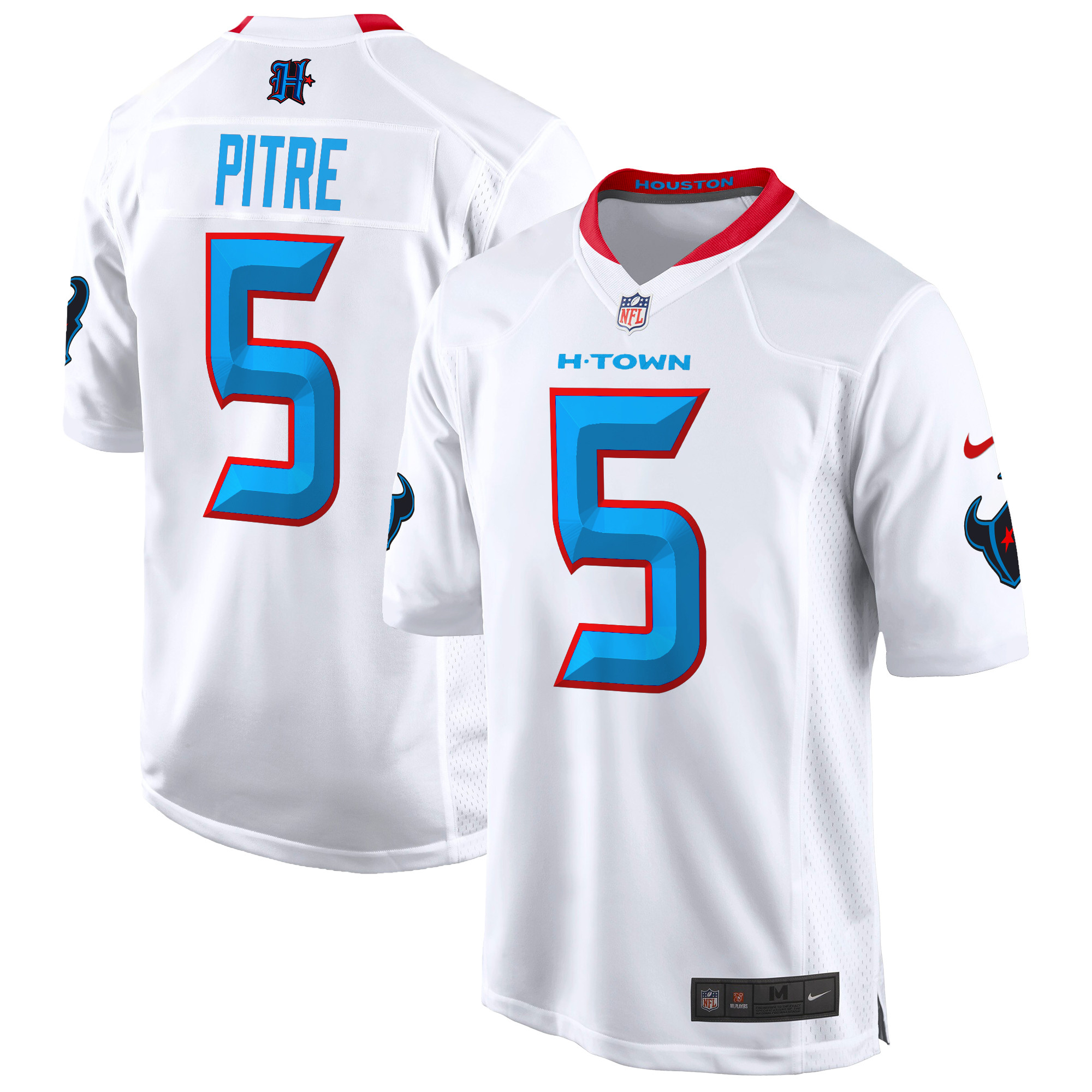 Men's Jalen Pitre Houston Texans 2024 Game White Jersey - All Stitched