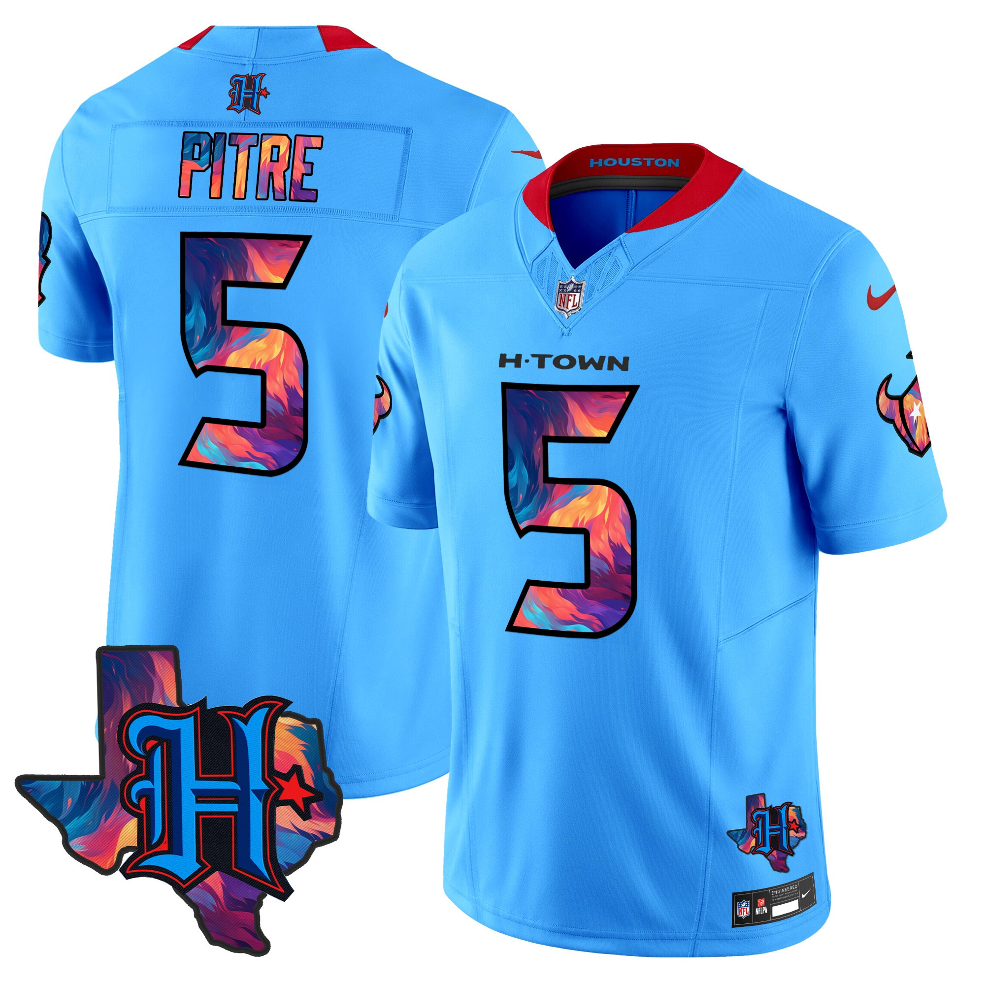 Men's Jalen Pitre Houston Texans 2024 Special Vapor Limited Blue Jersey - All Stitched