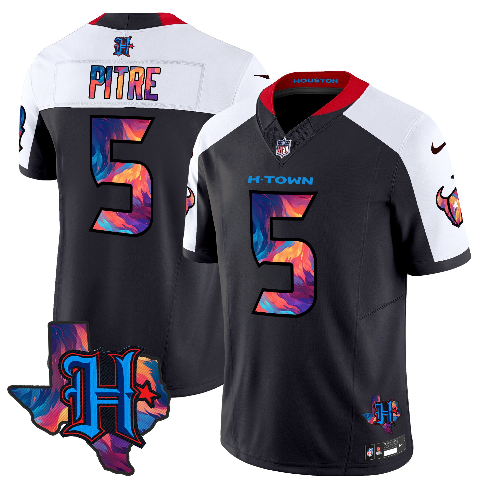 Men's Jalen Pitre Houston Texans 2024 Special Vapor Limited Navy Alternate Jersey - All Stitched
