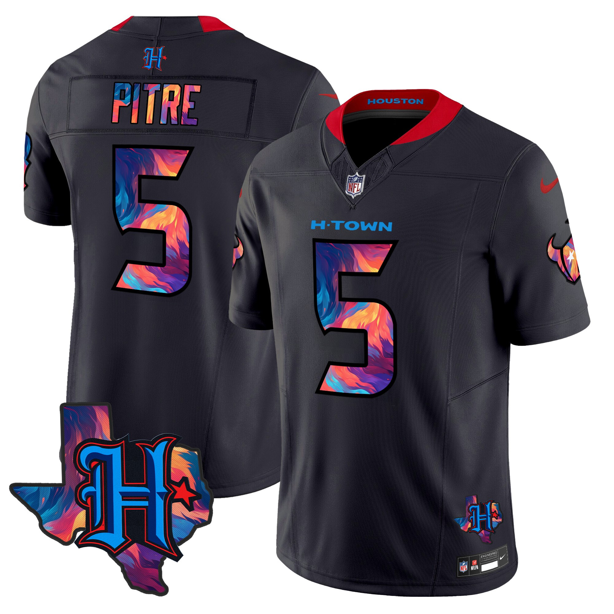 Men's Jalen Pitre Houston Texans 2024 Special Vapor Limited Navy Limited Jersey - All Stitched