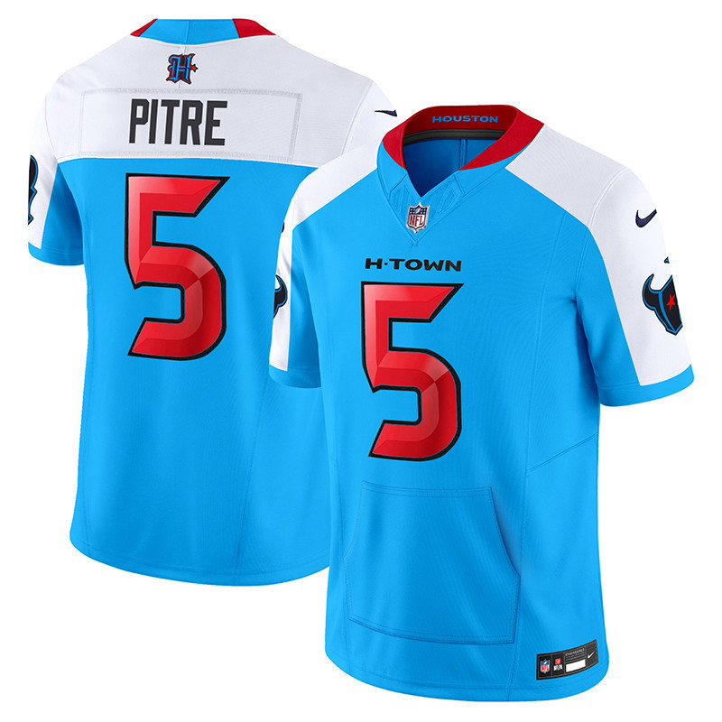 Men's Jalen Pitre Houston Texans 2024 Vapor Hand Warmer Blue Alternate Jersey - All Stitched