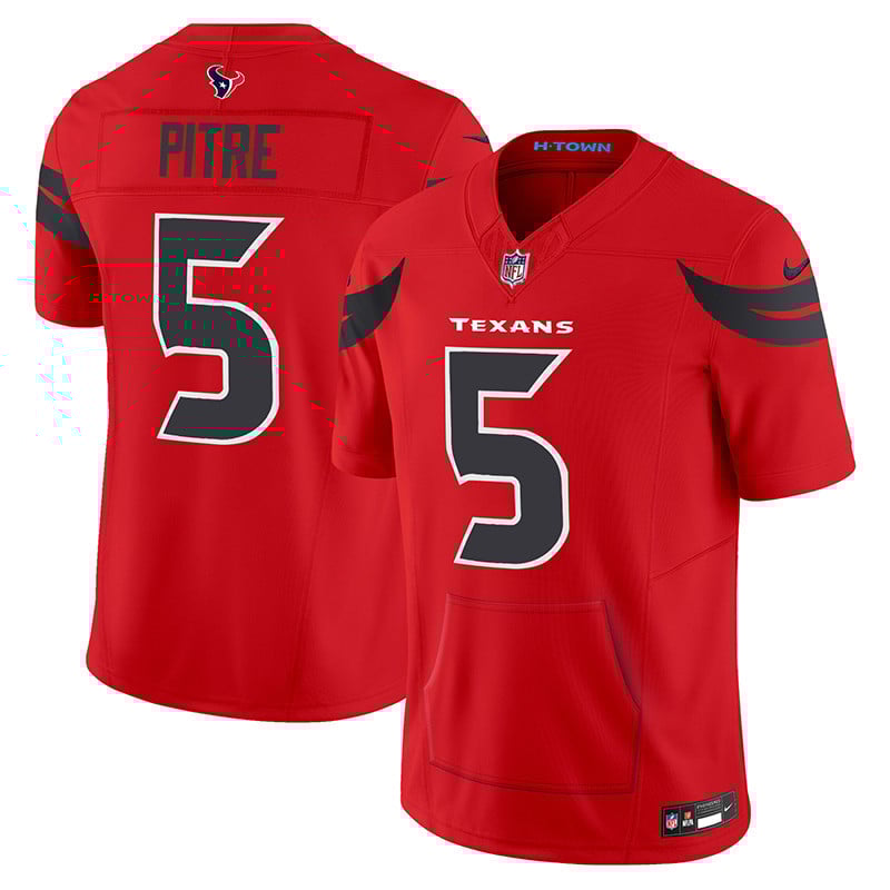 Men's Jalen Pitre Houston Texans 2024 Vapor Hand Warmer Red Jersey - All Stitched