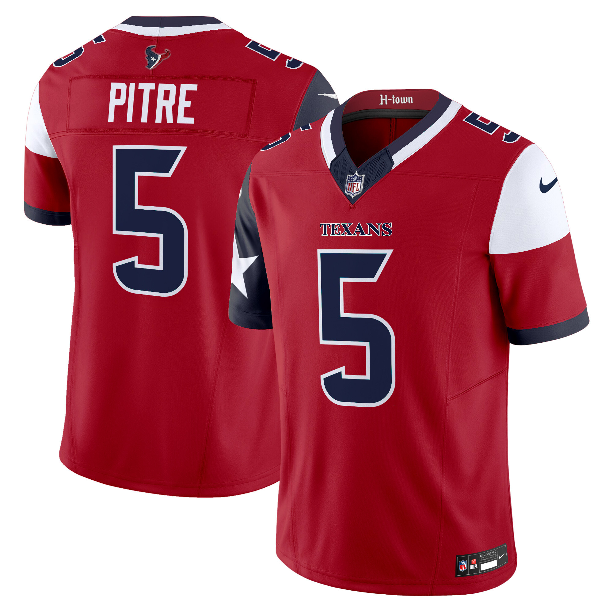 Men's Jalen Pitre Houston Texans 2024 Vapor Limited Red Jersey - All Stitched