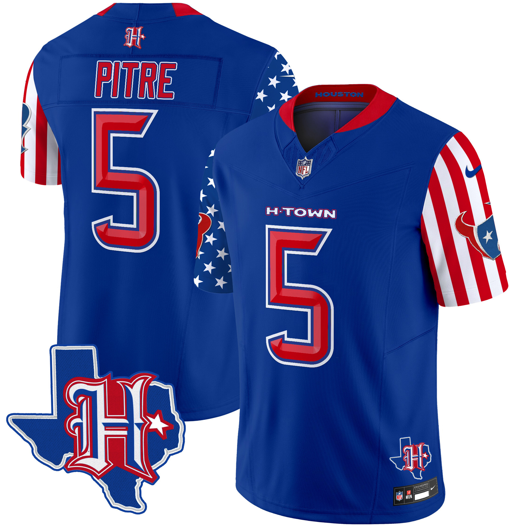 Men's Jalen Pitre Houston Texans American Style Vapor Limited Royal Jersey - All Stitched
