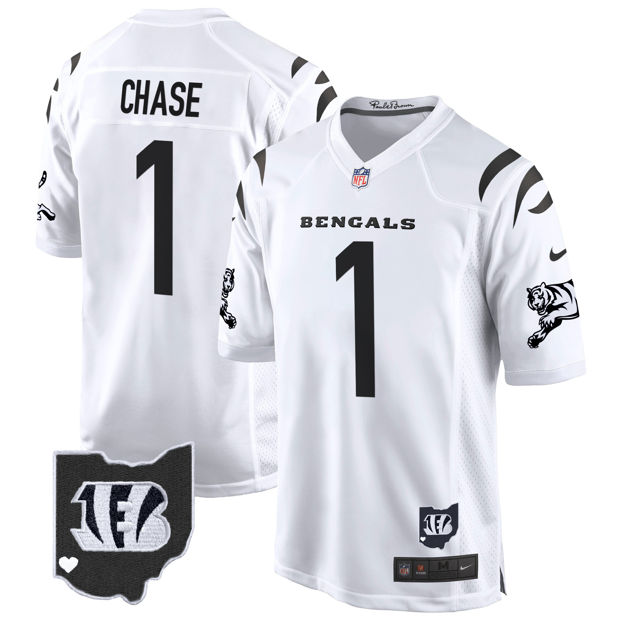 Men's Ja'Marr Chase Cincinnati Bengals 2024 Game White Limited Jersey - All Stitched