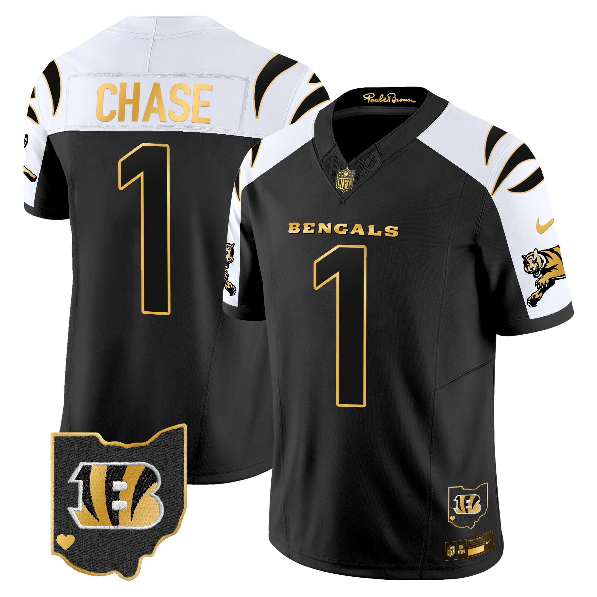 Men's Ja'Marr Chase Cincinnati Bengals 2024 Gold Vapor Limited Alternate Jersey - All Stitched
