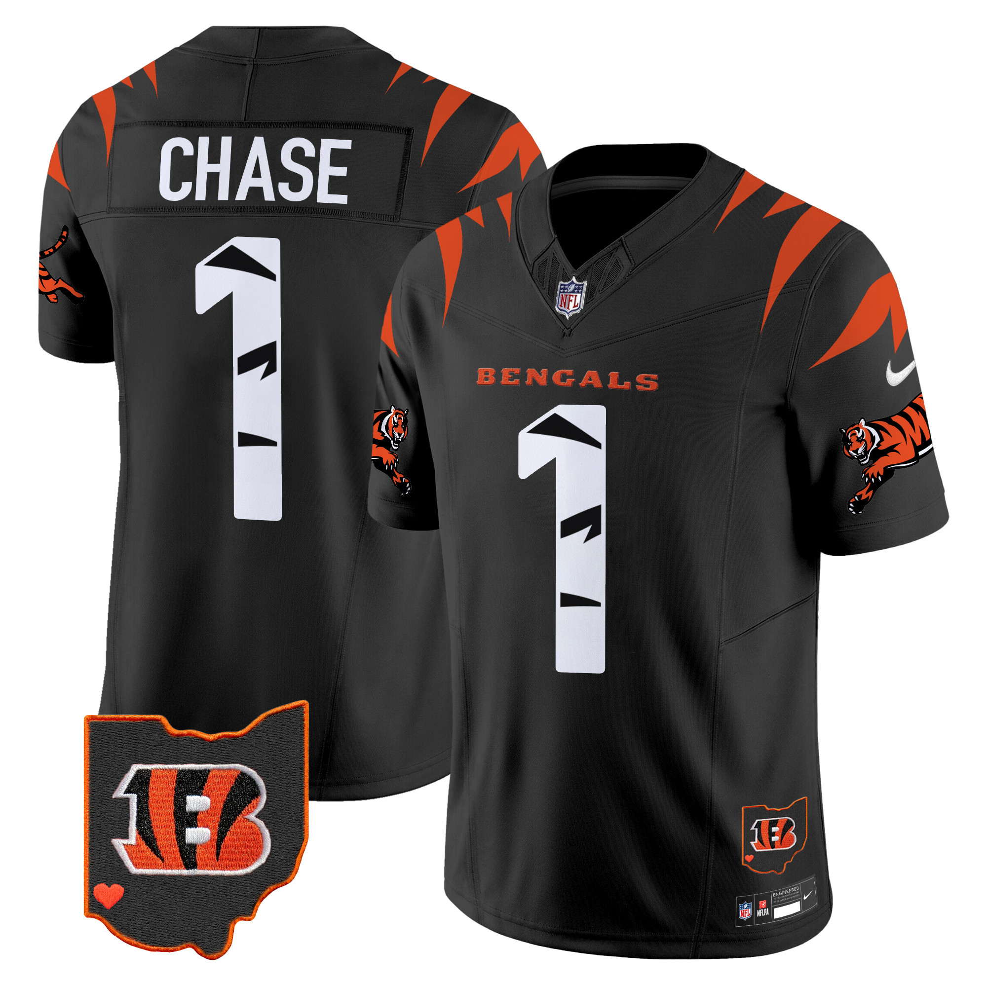Men's Ja'Marr Chase Cincinnati Bengals Special Vapor Limited Black Jersey - All Stitched