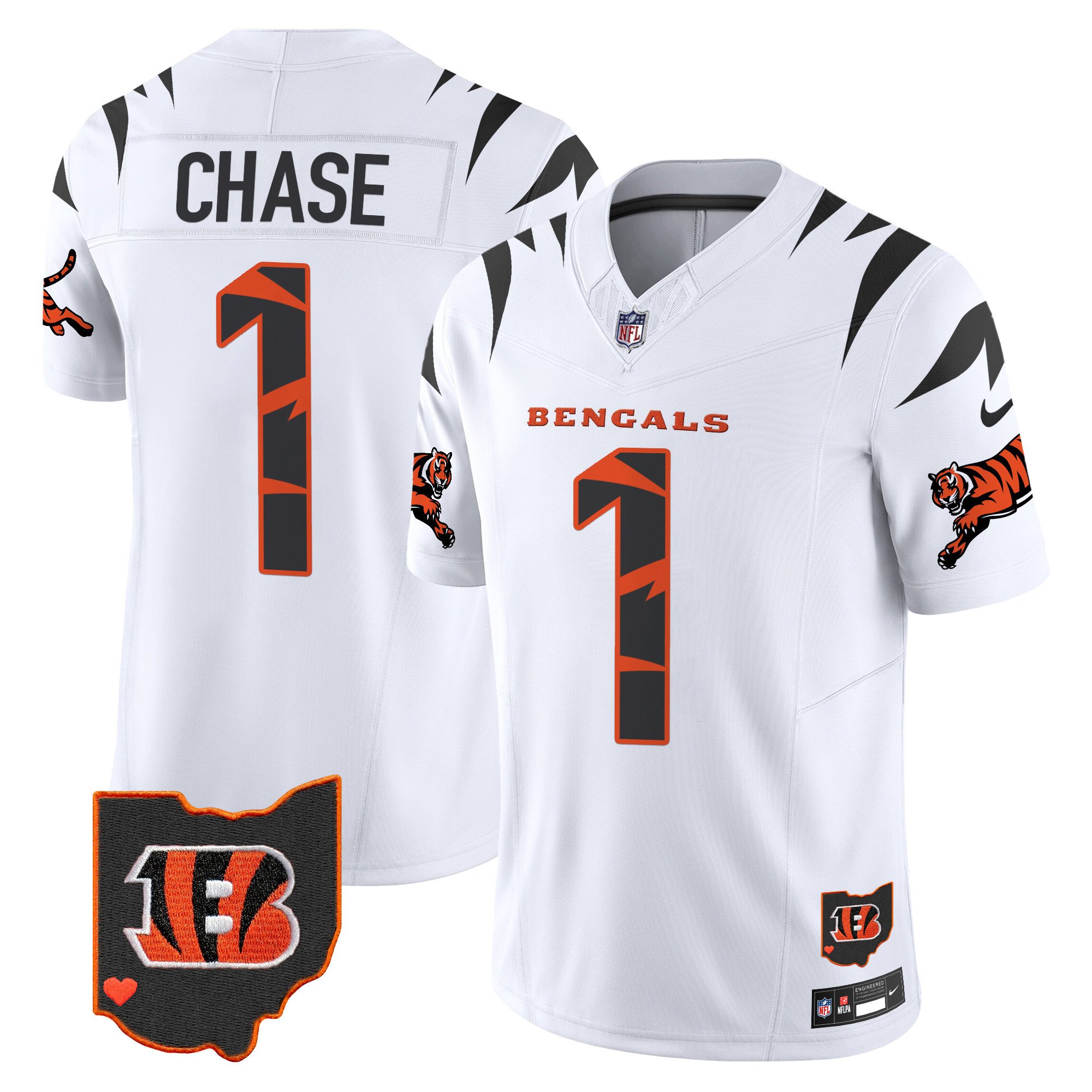 Men's Ja'Marr Chase Cincinnati Bengals Special Vapor Limited White Jersey - All Stitched