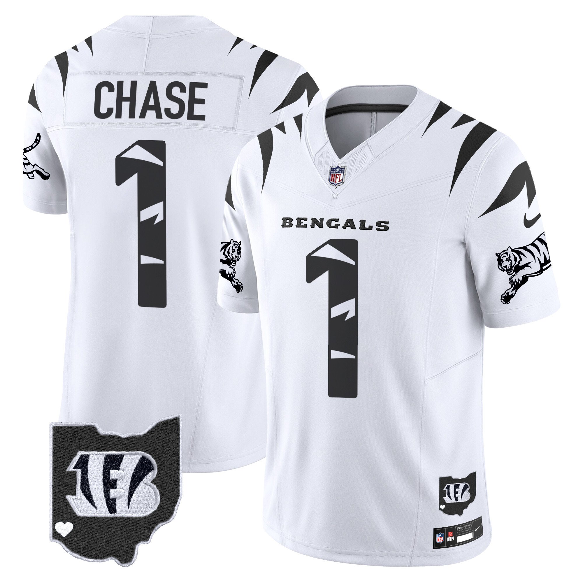 Men's Ja'Marr Chase Cincinnati Bengals Special Vapor Limited White Limited Jersey - All Stitched