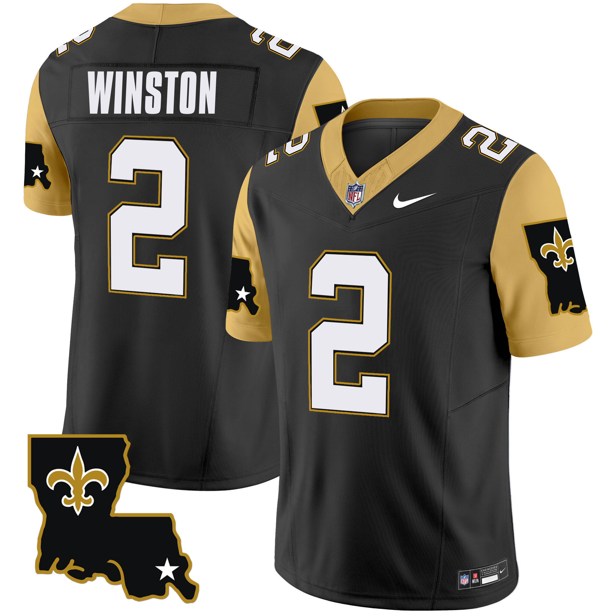 Men's Jameis Winston New Orleans Saints 1987 Legacy Vapor Limited Black Jersey V2 - All Stitched