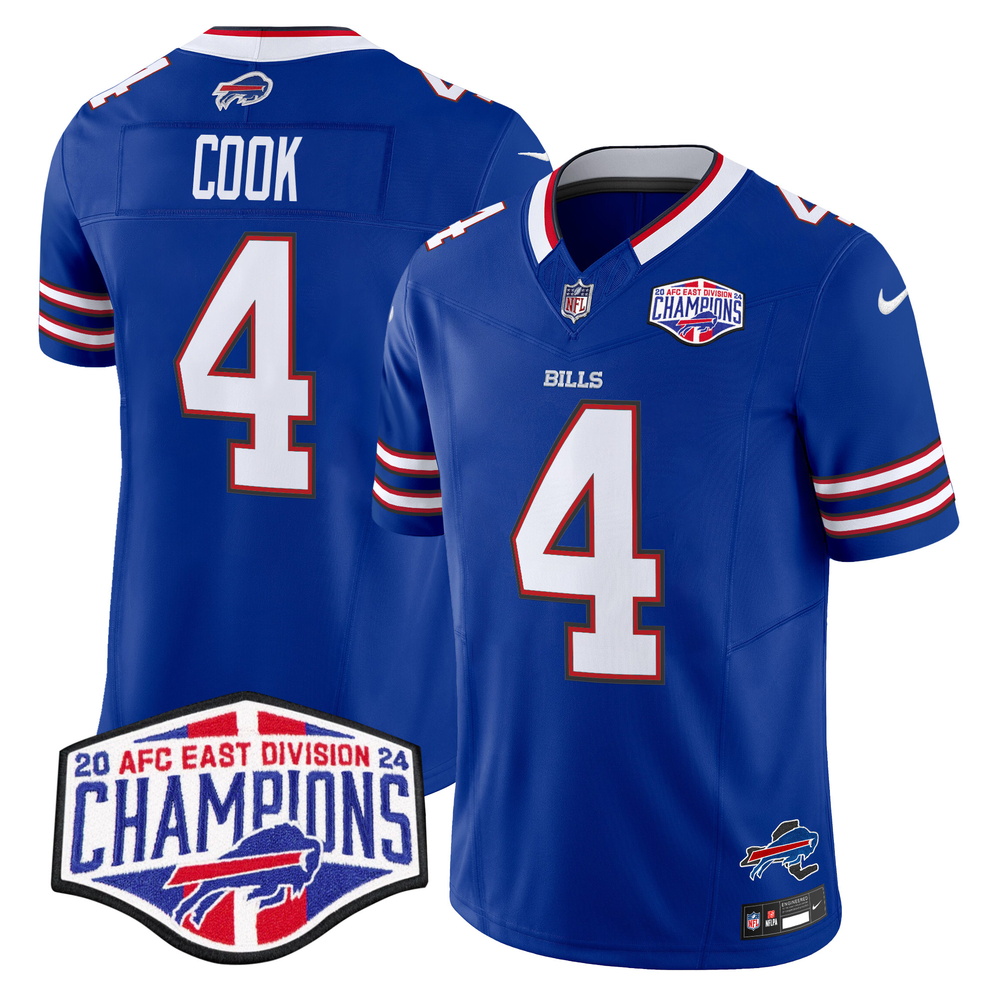 Men's James Cook Buffalo Bills 2024 AFC East Division Champions Vapor Limited Royal Jersey - All Stitched