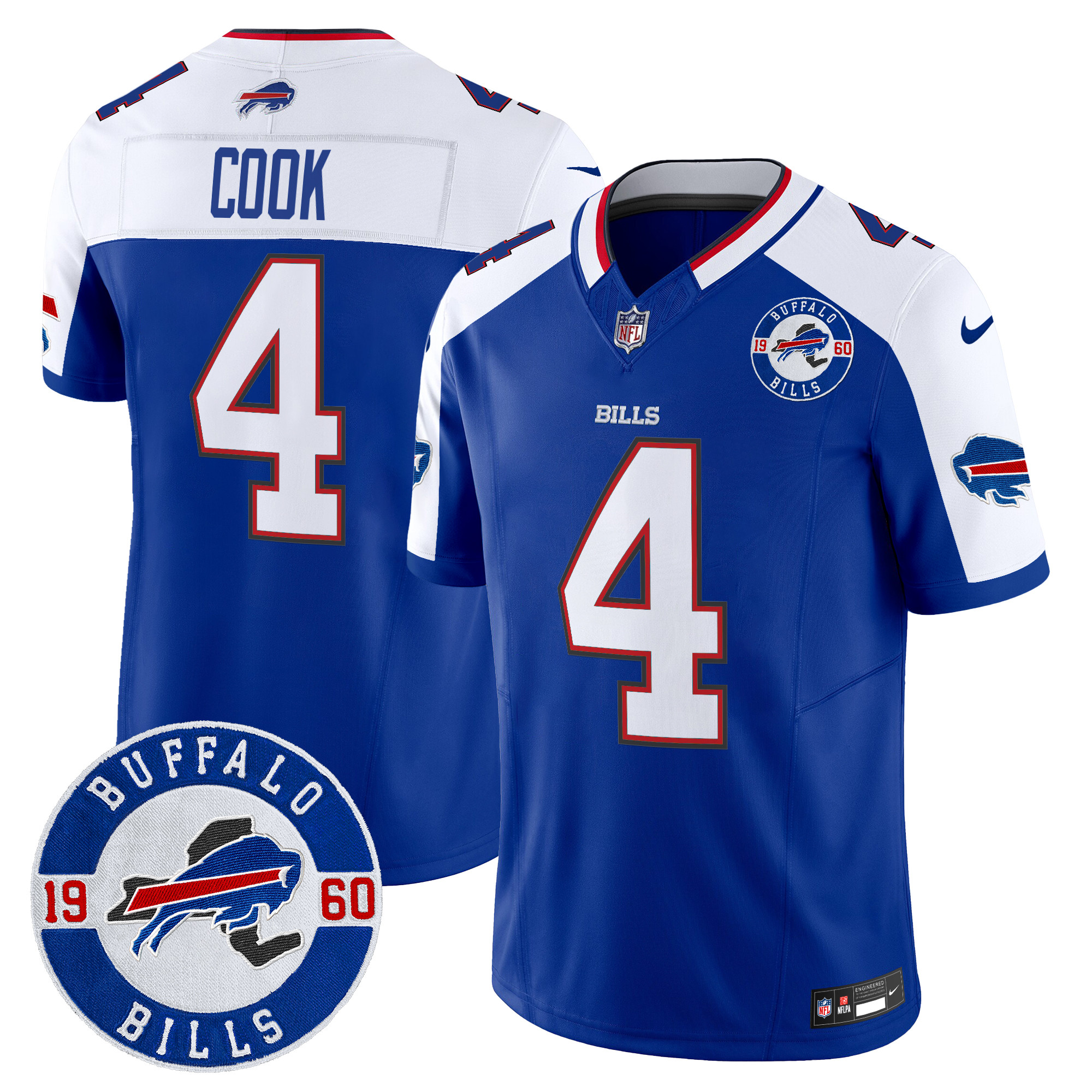 Men's James Cook Buffalo Bills 2024 Vapor Limited Royal Alternate Jersey - All Stitched