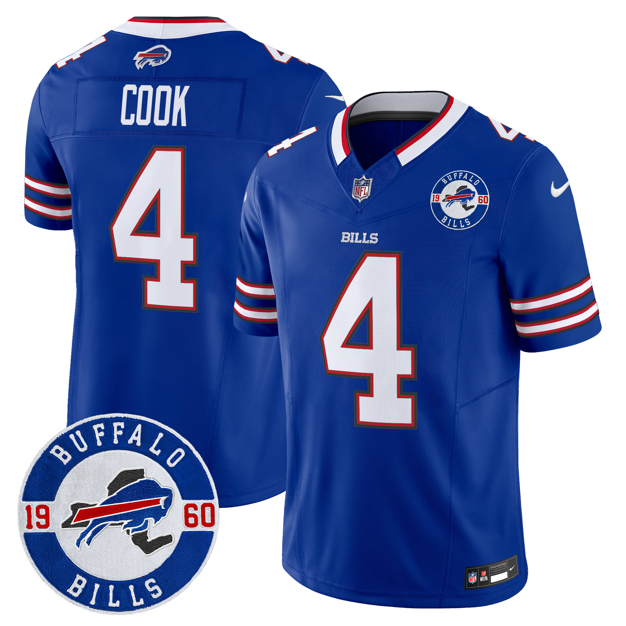 Men's James Cook Buffalo Bills 2024 Vapor Limited Royal Jersey - All Stitched