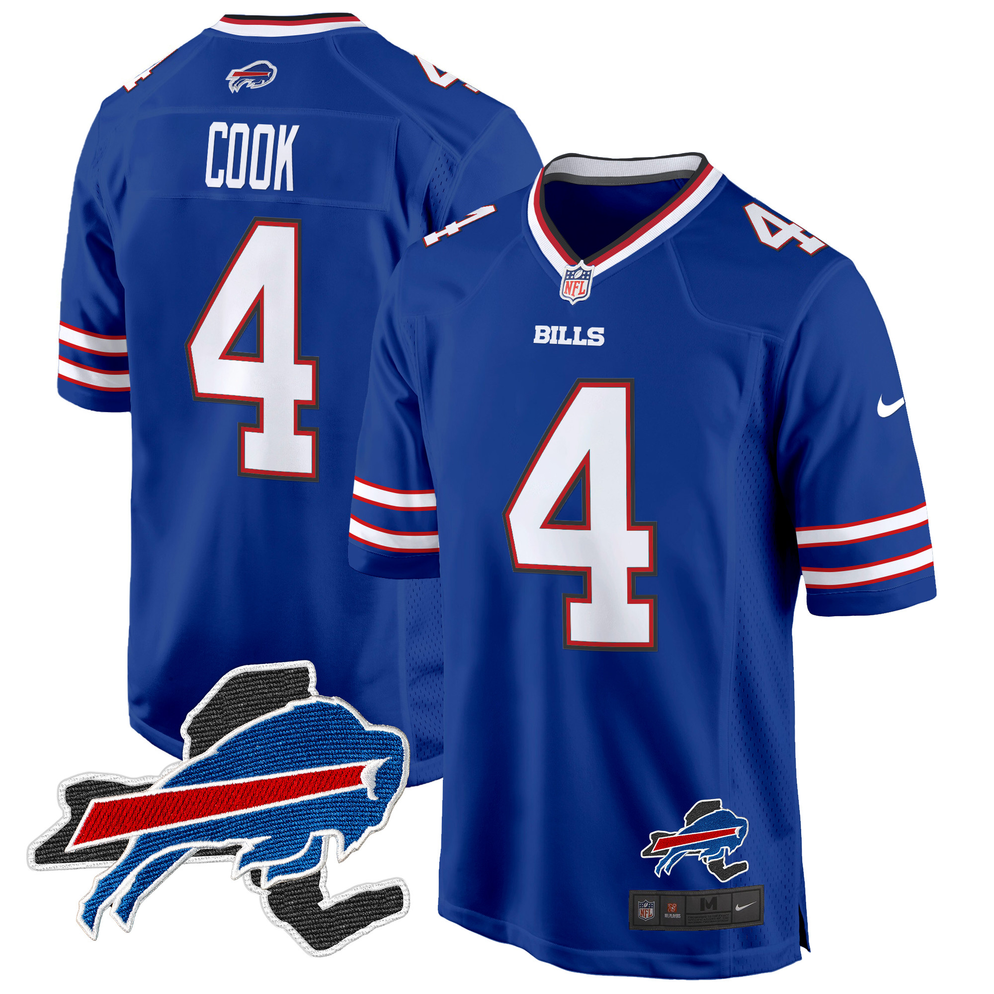 Men's James Cook Buffalo Bills New York Patch Game Royal Jersey - All Stitched