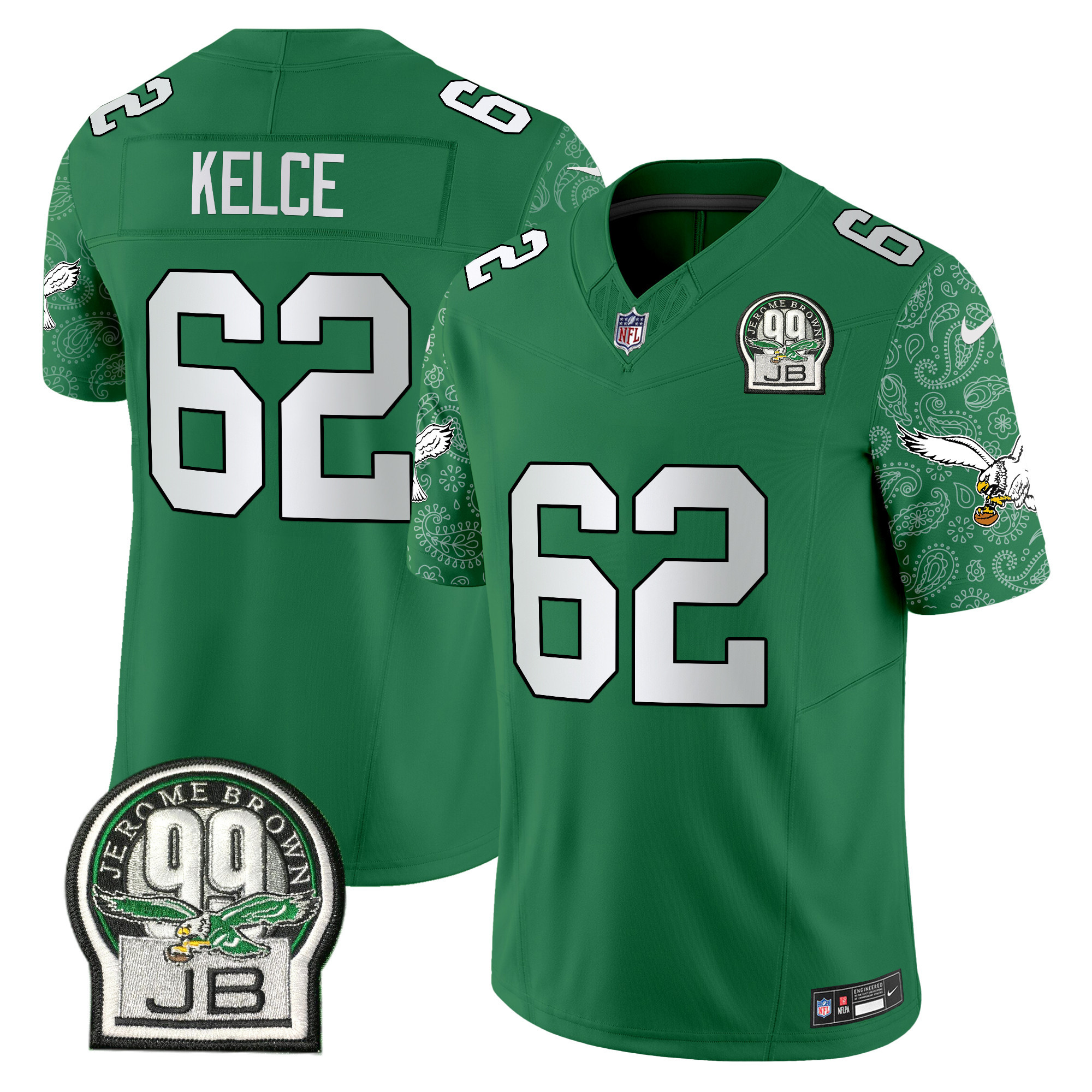 Men's Jason Kelce Philadelphia Eagles Kelly Green Vapor Limited Kelly Green Jersey V4 - All Stitched