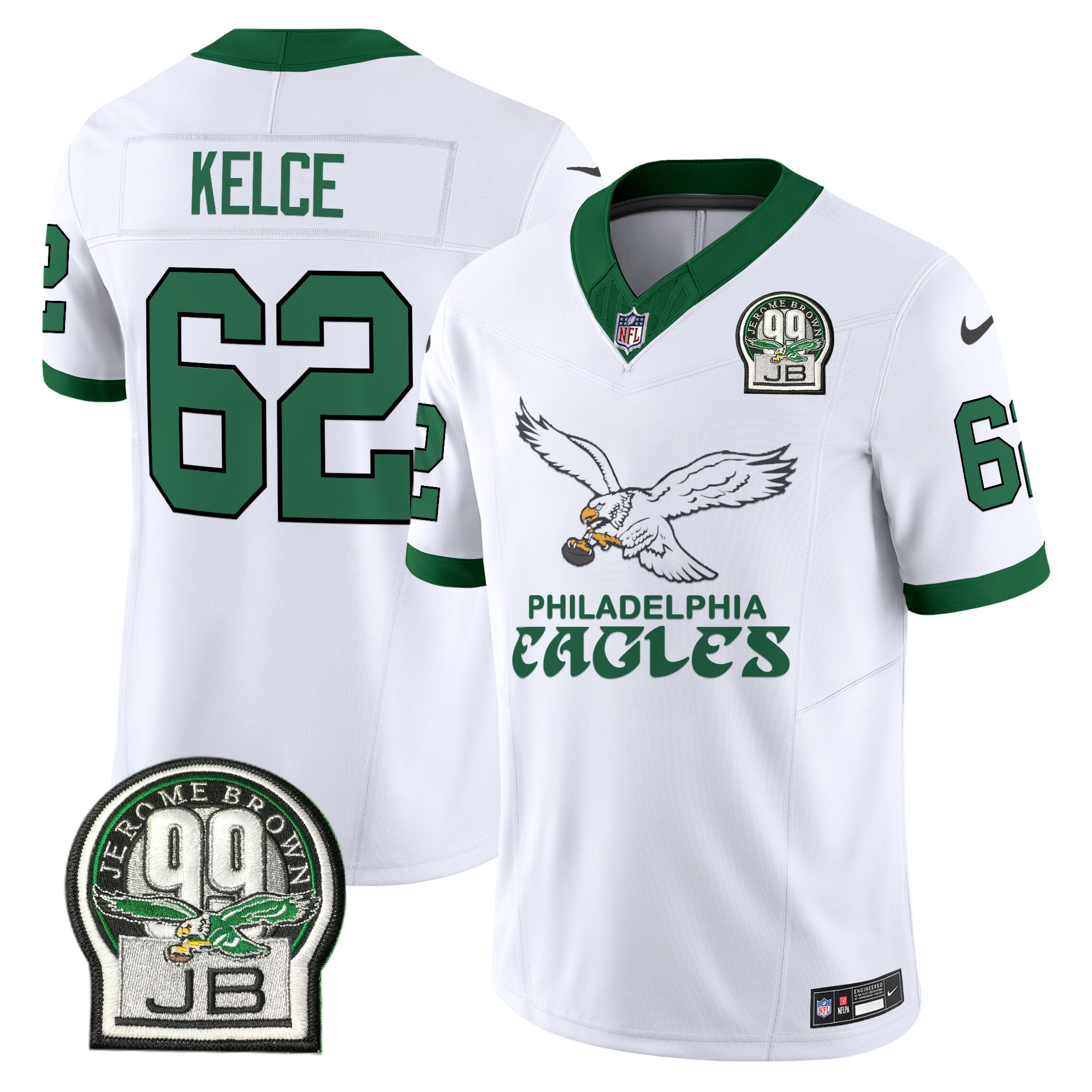 Men's Jason Kelce Philadelphia Eagles Kelly Green Vapor Limited Kelly White Jersey V5 - All Stitched