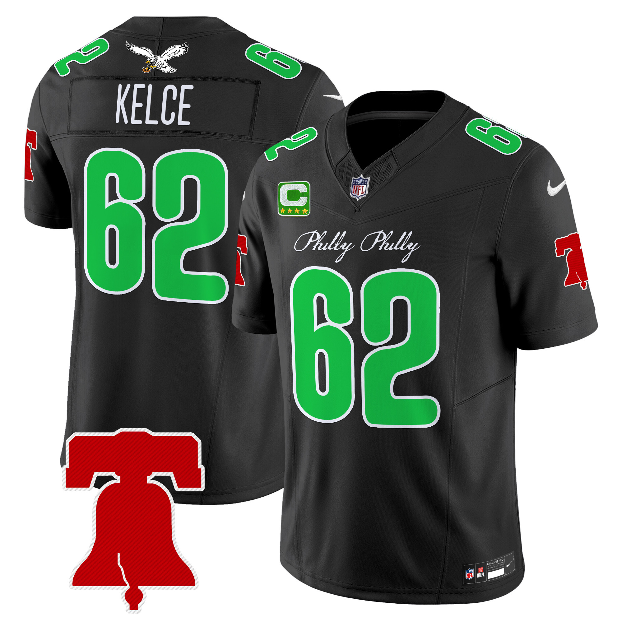 Men's Jason Kelce Philadelphia Eagles Philly Phanatic Style Vapor Limited Black Jersey - All Stitched