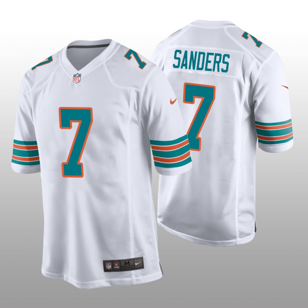 Men's Jason Sanders Miami Dolphins White Throwback Jersey