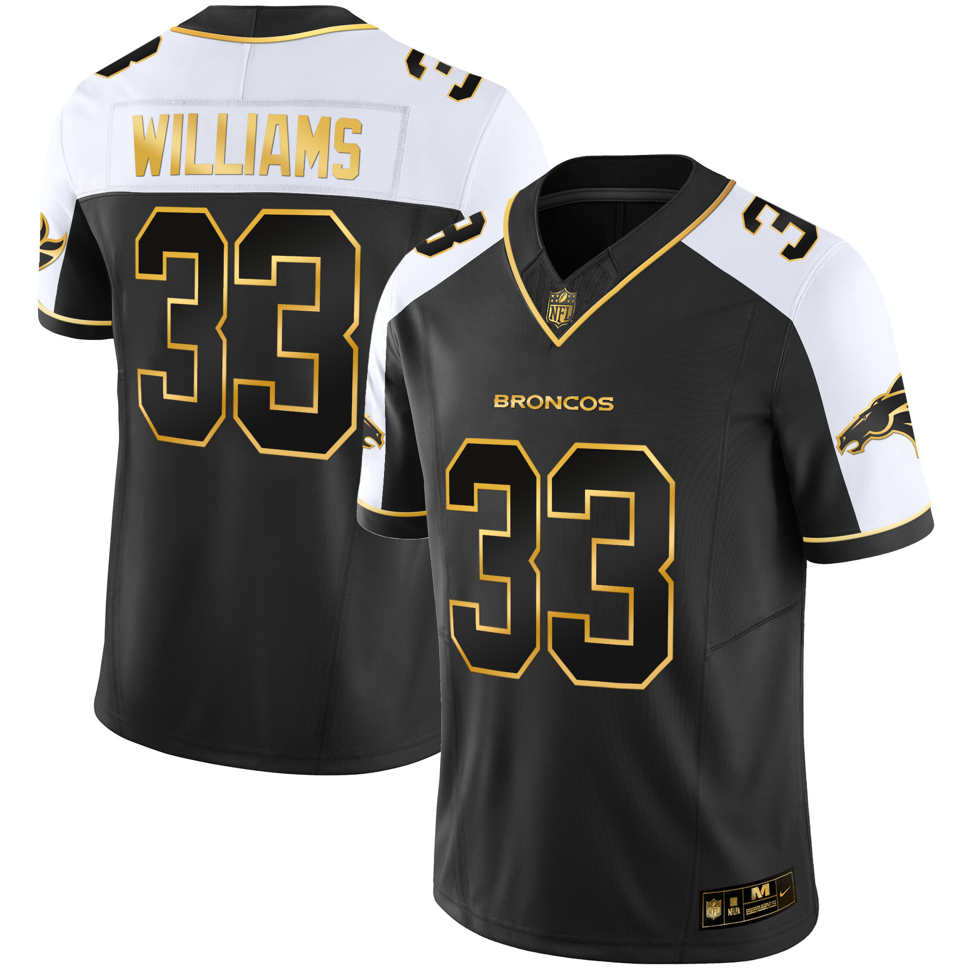 Men's Javonte Williams Denver Broncos Gold Vapor Limited Alternate Jersey - All Stitched