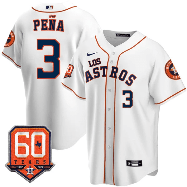 Men's Jeremy Pena Houston Astros - ìLos Astrosî Hispanic Heritage 60th Anniversary Patch White Jersey ñ All Stitched