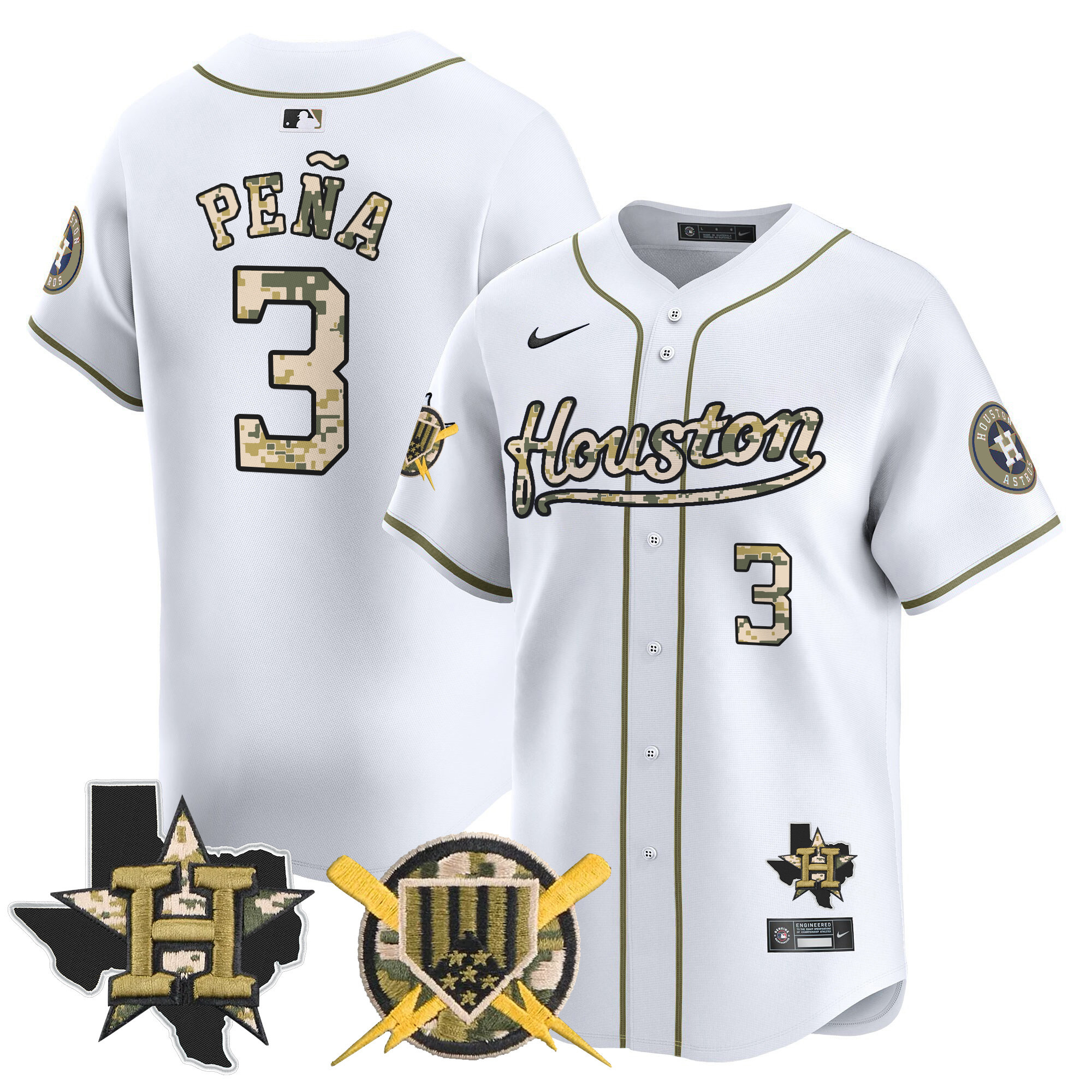 Men's Jeremy Pena Houston Astros Armed Forces Day Vapor Premier Limited Home Jersey - All Stitched