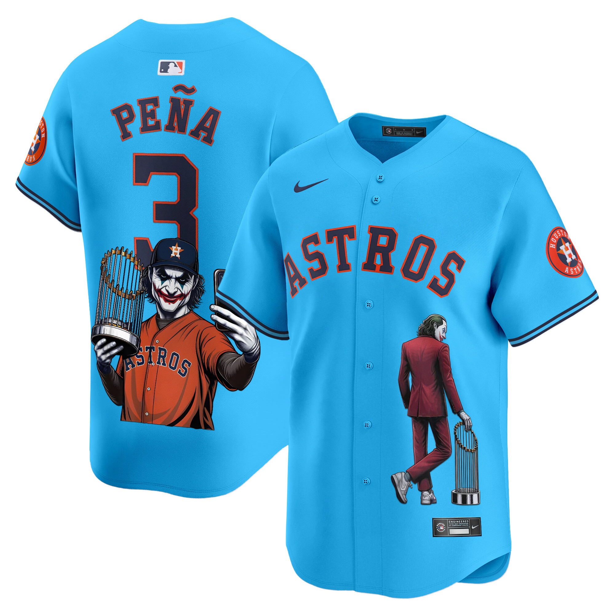 Men's Jeremy Pena Houston Astros Joker Vapor Premier Limited Light blue Jersey - Printed
