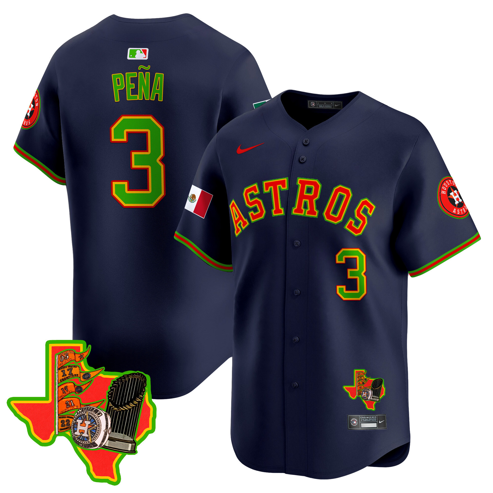Men's Jeremy Pena Houston Astros The Loteria Vapor Premier Limited Navy Jersey - All Stitched