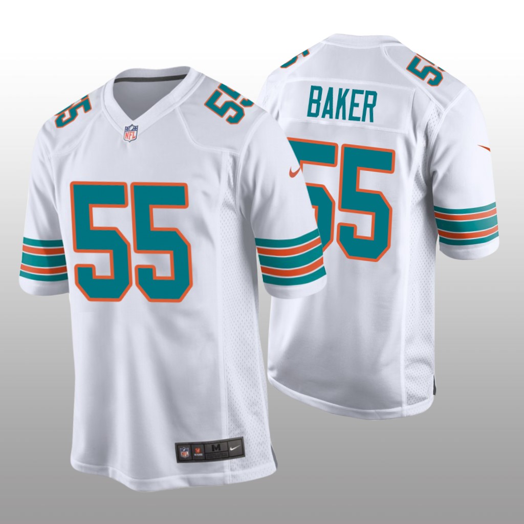 Men's Jerome Baker Miami Dolphins White Throwback Jersey