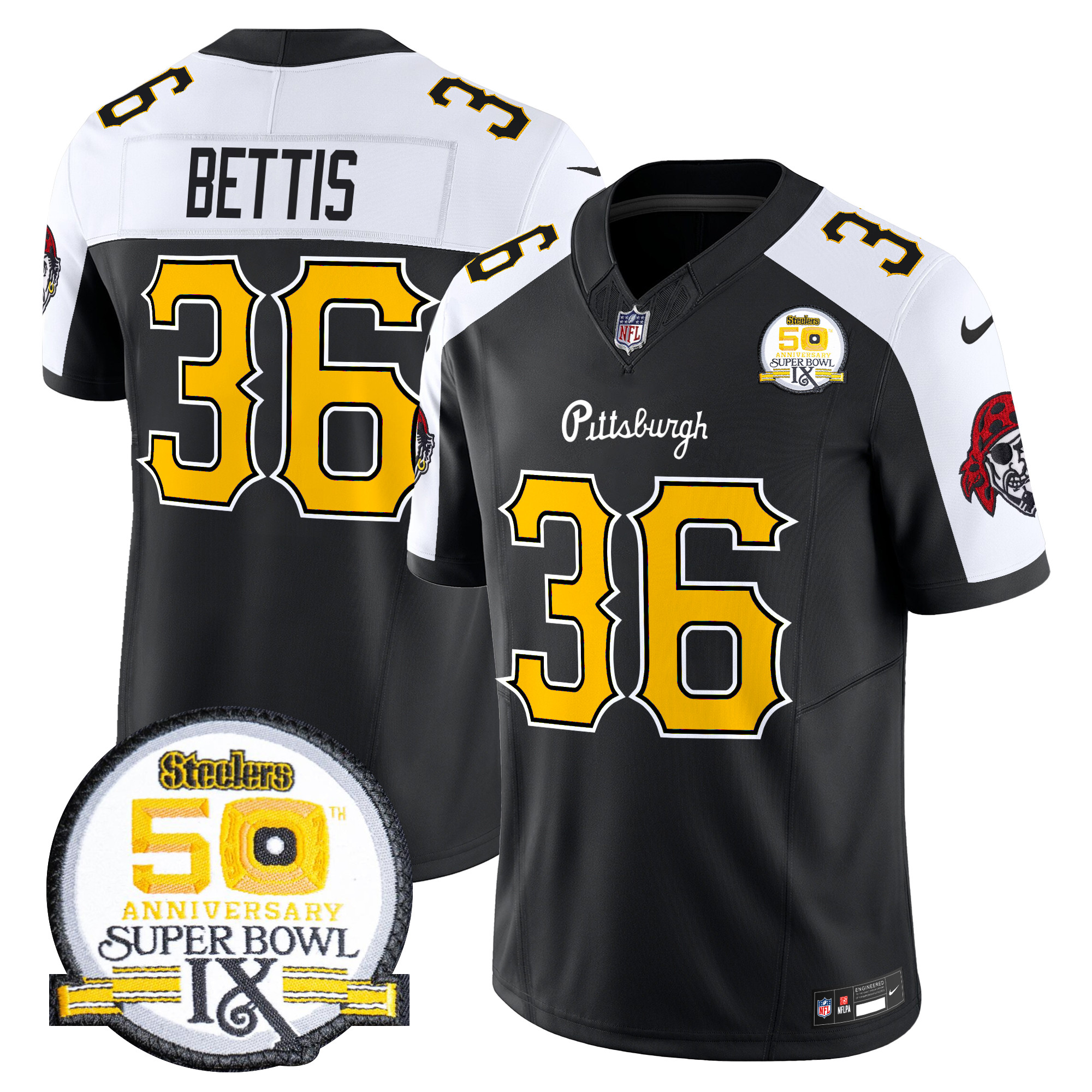 Men's Jerome Bettis Pittsburgh Steelers 2024 Vapor Limited Black Alternate Jersey - All Stitched