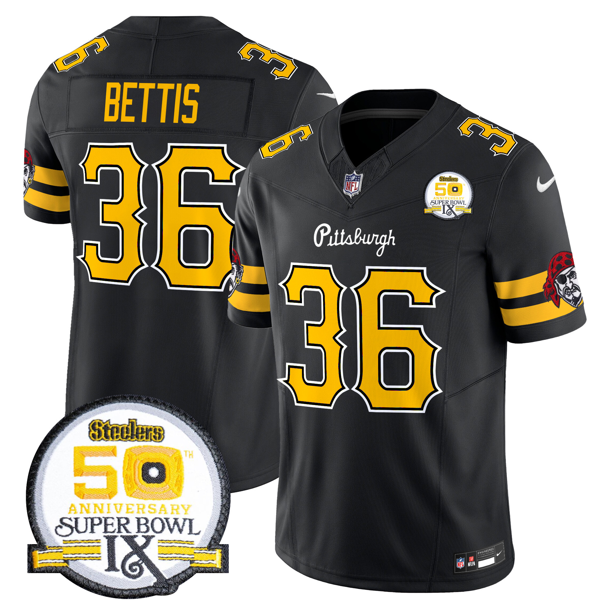 Men's Jerome Bettis Pittsburgh Steelers 2024 Vapor Limited Black Jersey - All Stitched