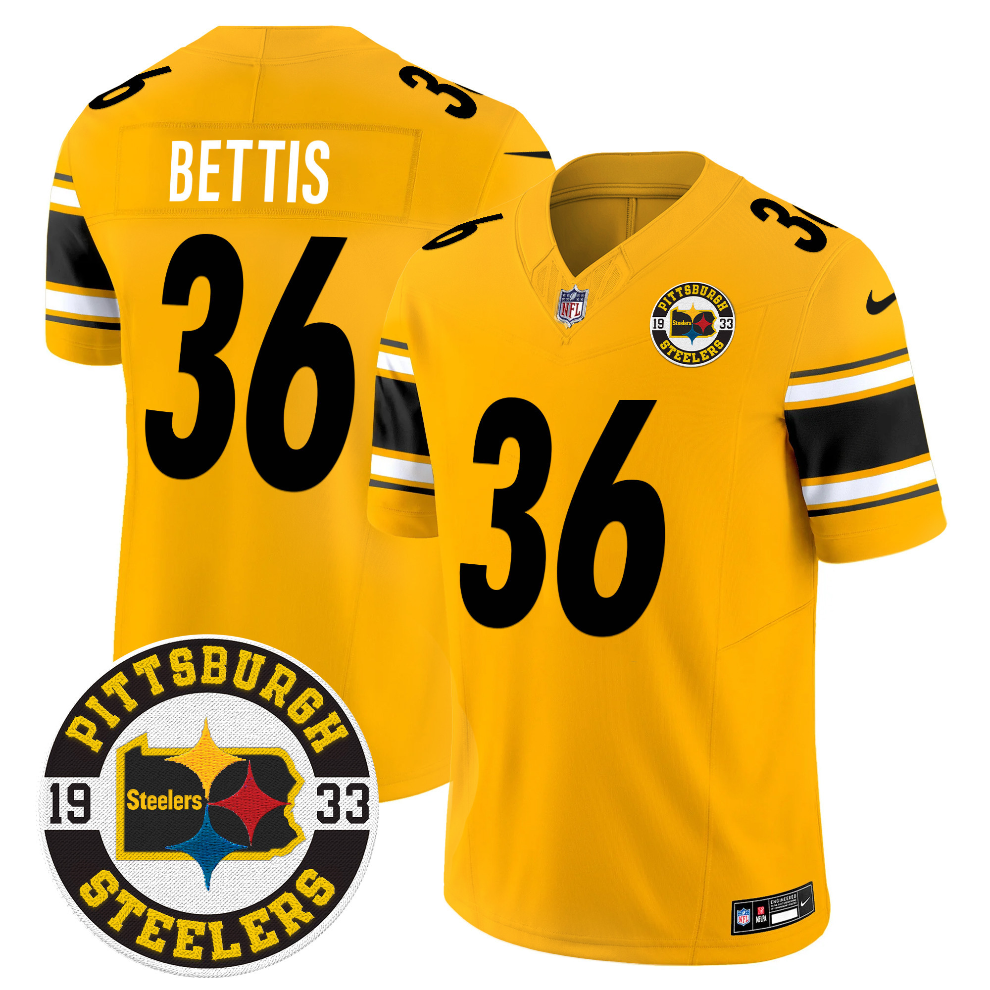 Men's Jerome Bettis Pittsburgh Steelers 2024 Vapor Limited Gold Jersey - All Stitched