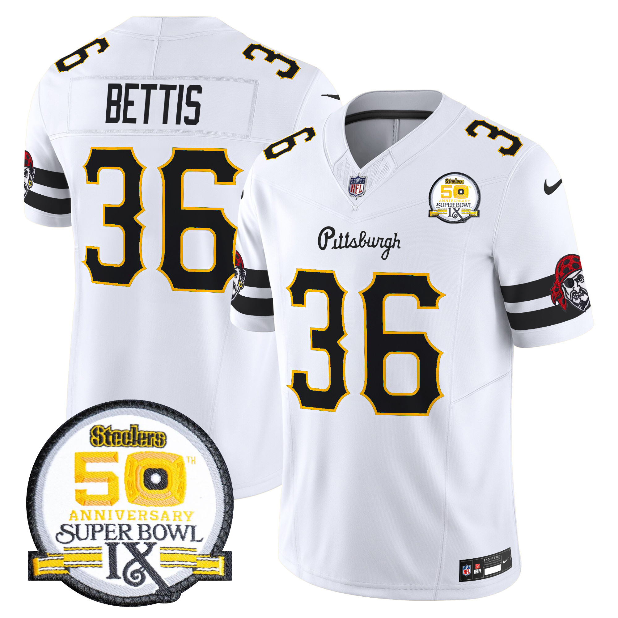 Men's Jerome Bettis Pittsburgh Steelers 2024 Vapor Limited White Jersey - All Stitched