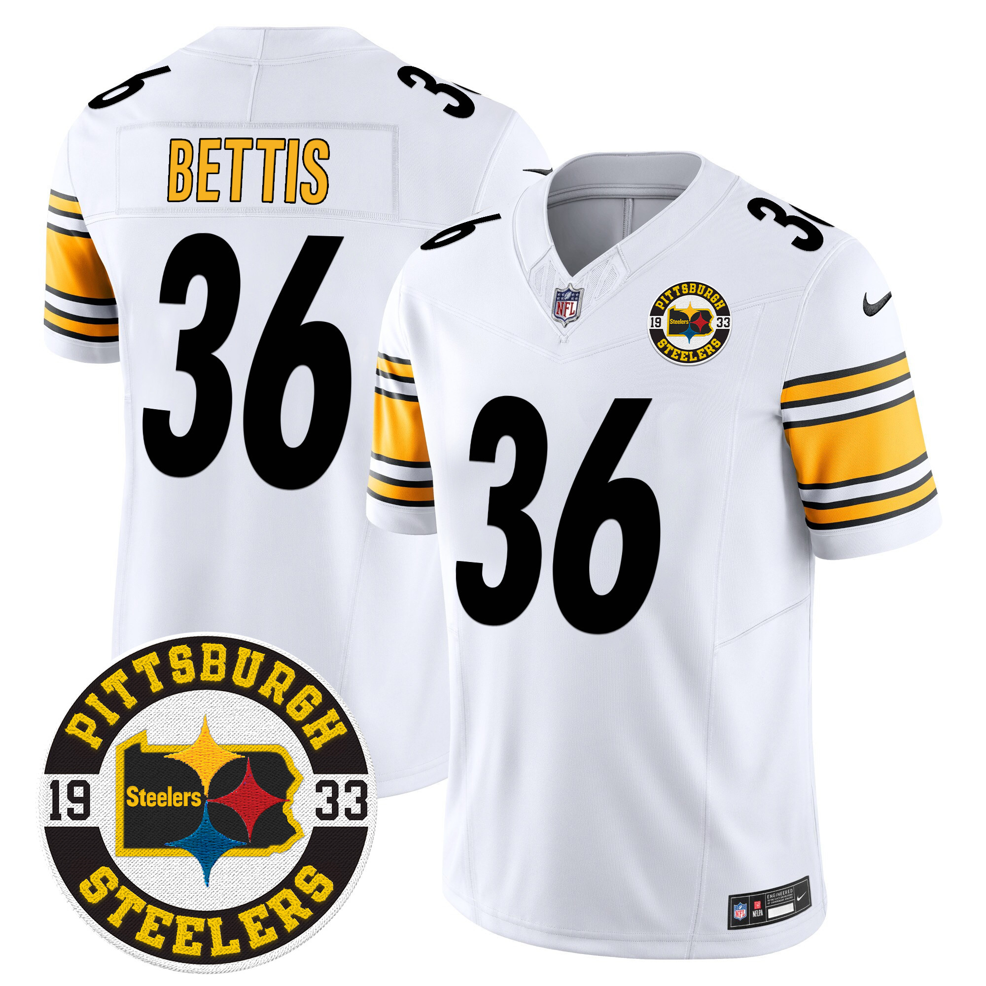 Men's Jerome Bettis Pittsburgh Steelers 2024 Vapor Limited White Jersey - All Stitched