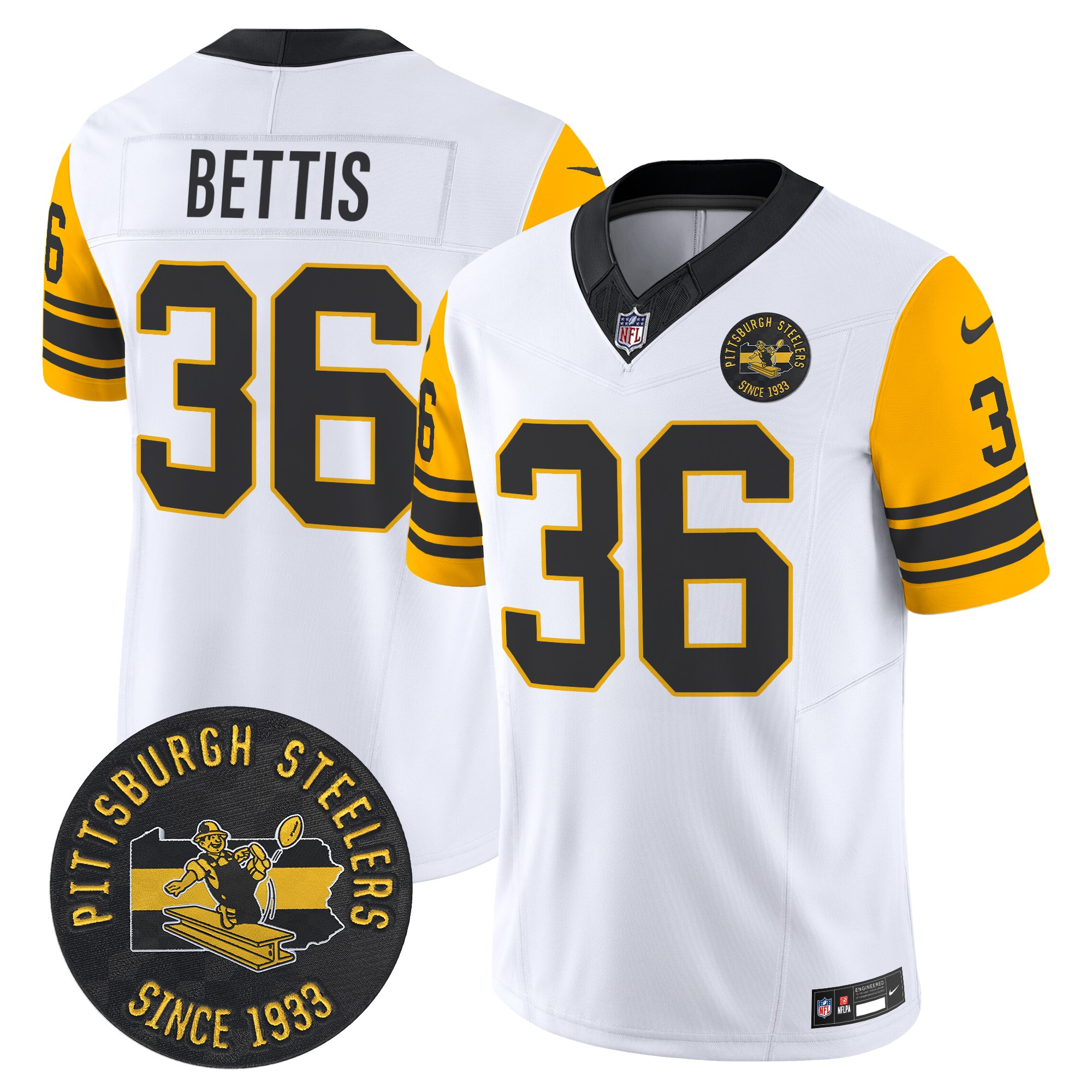 Men's Jerome Bettis Pittsburgh Steelers Throwback 1962 Vapor Limited White Jersey - All Stitched