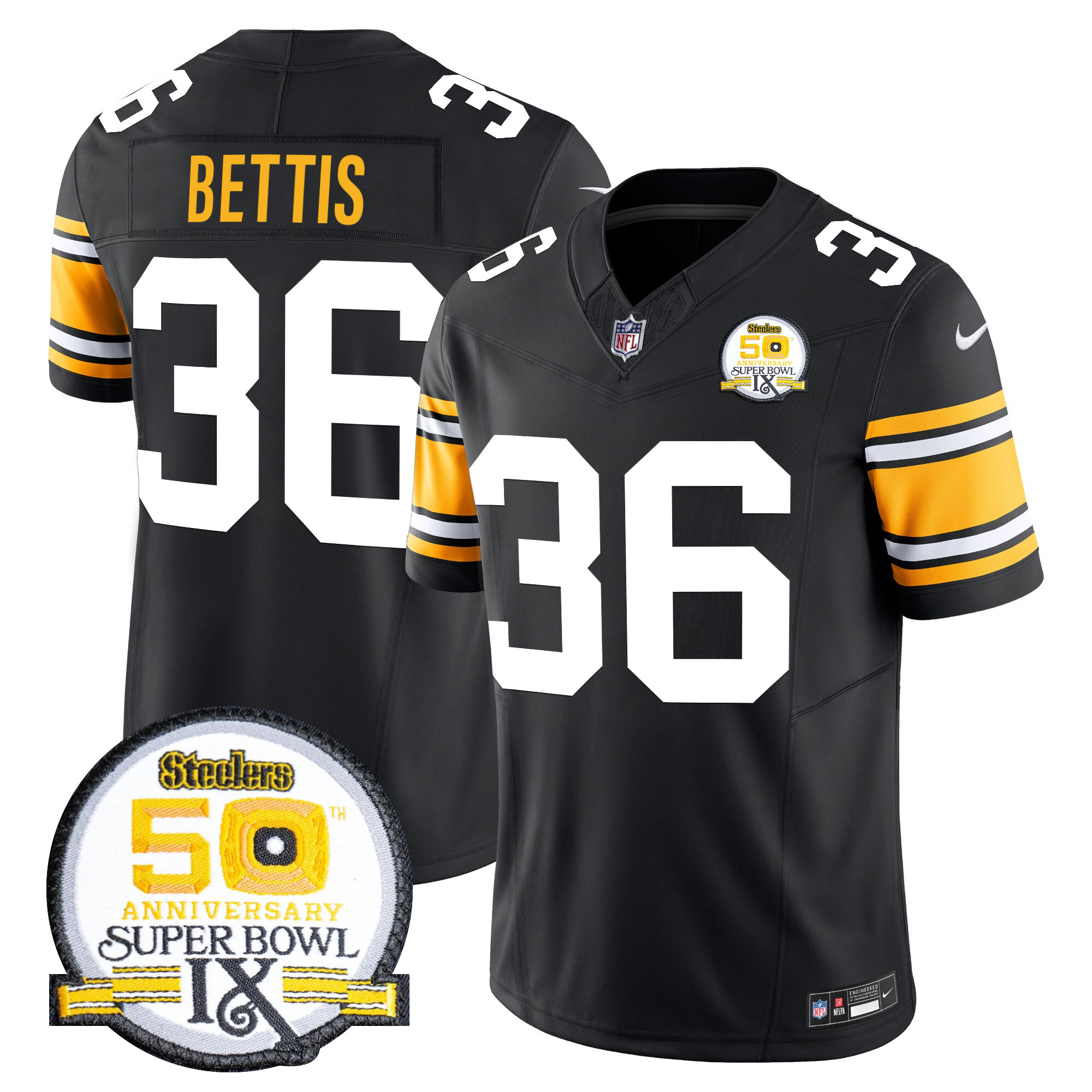 Men's Jerome Bettis Pittsburgh Steelers Throwback 2024 Vapor Limited 1975 Throwback Jersey - All Stitched