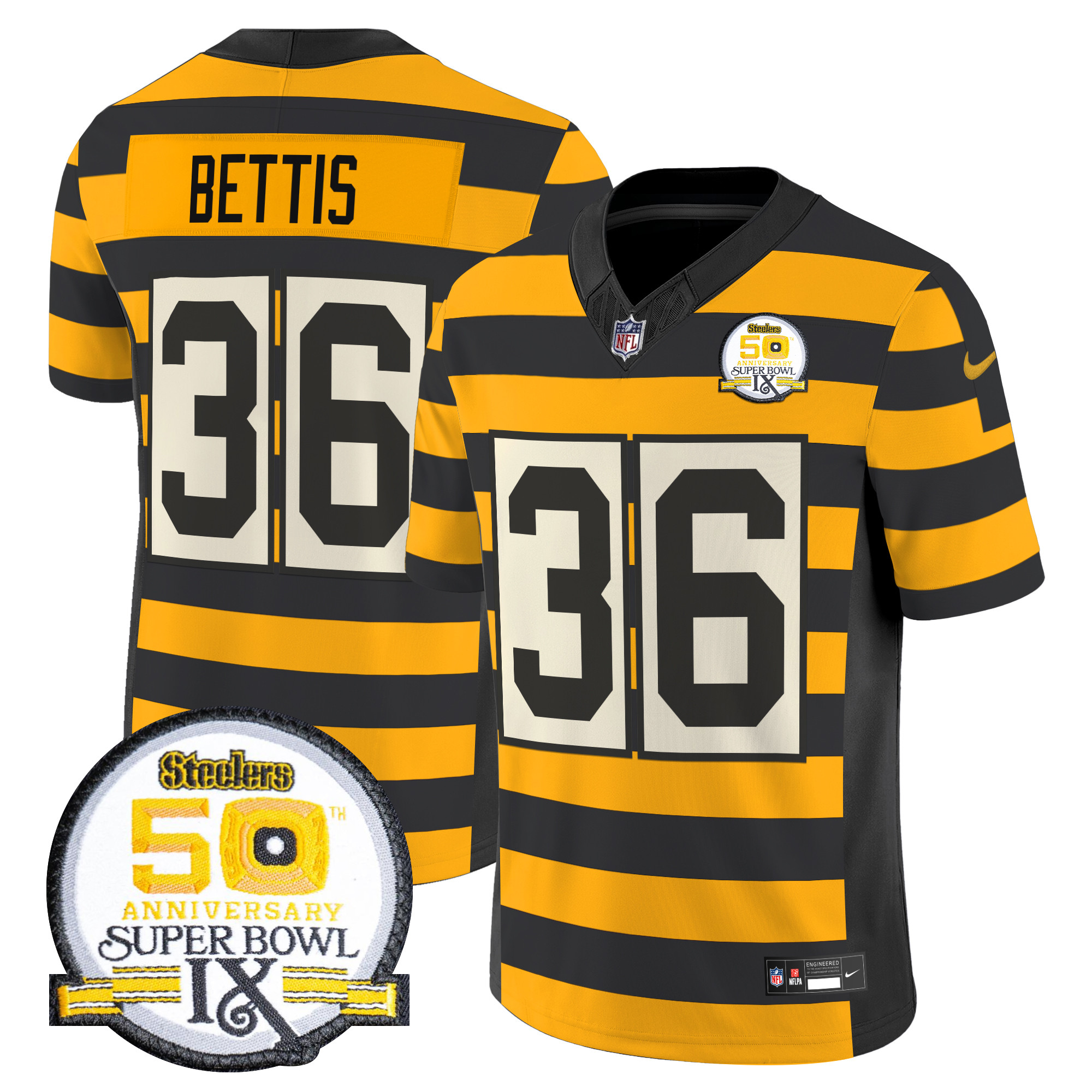 Men's Jerome Bettis Pittsburgh Steelers Throwback 2024 Vapor Limited Bumble Bee Jersey - All Stitched