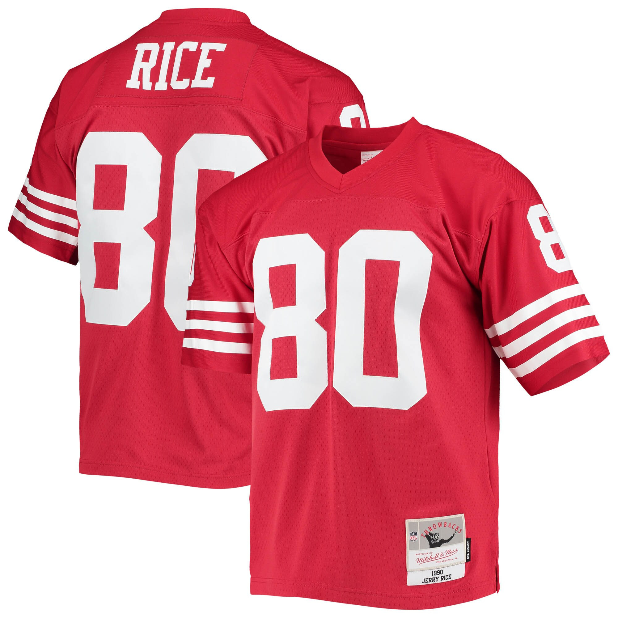 Men's Jerry Rice San Francisco 49ers 1990 Retired Scarlet Red Jersey - All Stitched