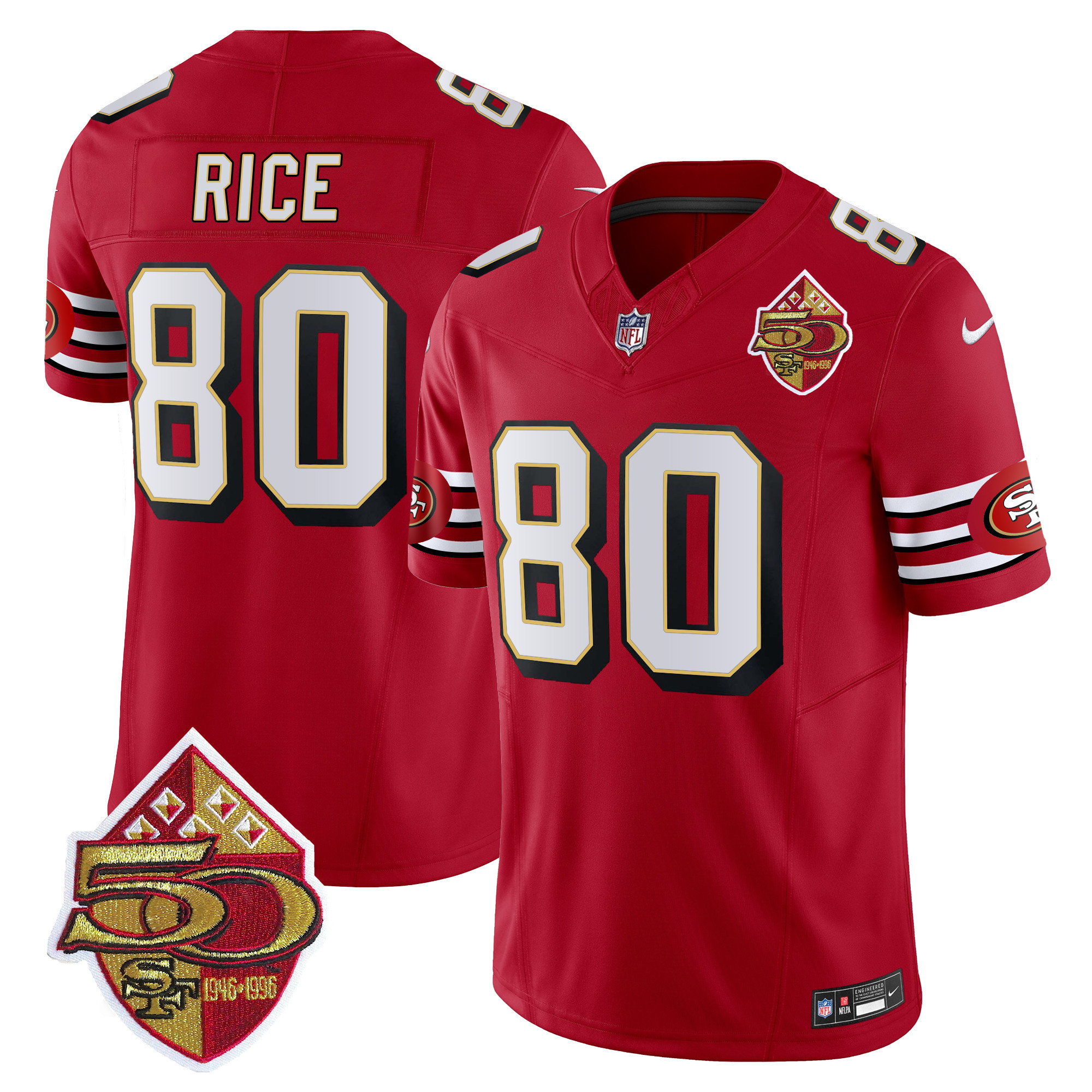 Men's Jerry Rice San Francisco 49ers 1996 Throwback Vapor Limited Red Jersey - All Stitched