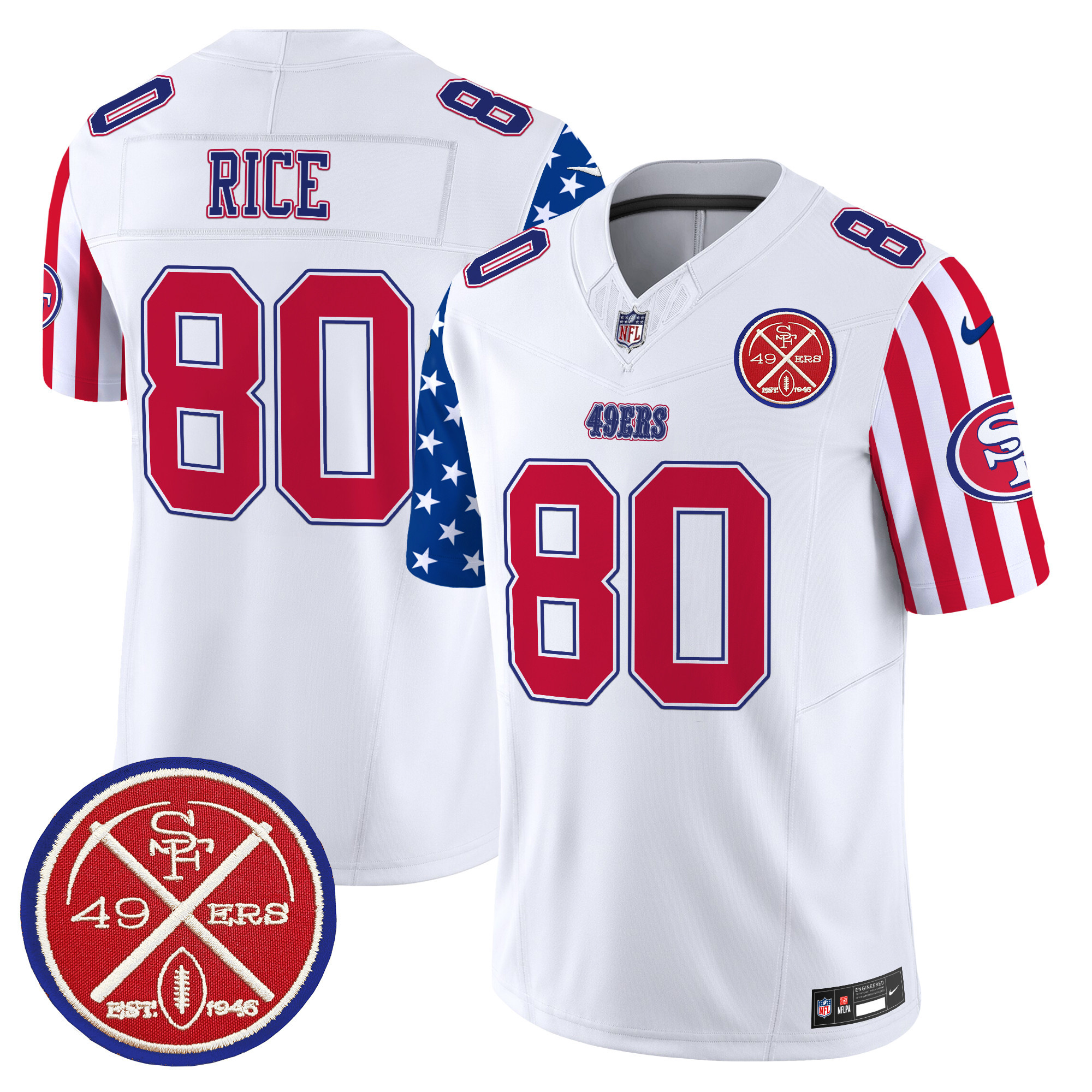 Men's Jerry Rice San Francisco 49ers American Style Vapor Limited White Jersey - All Stitched
