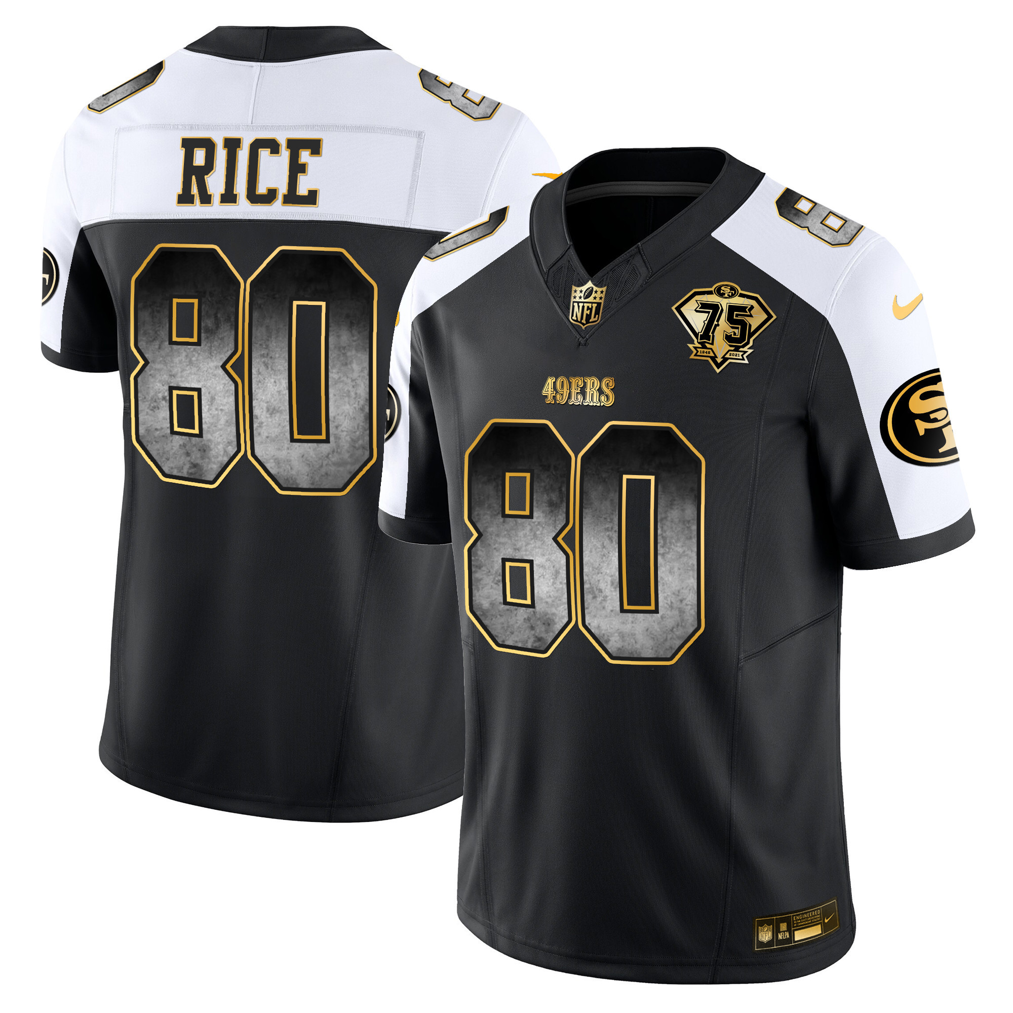 Men's Jerry Rice San Francisco 49ers Arch Smoke Vapor Alternate Jersey - All Stitched