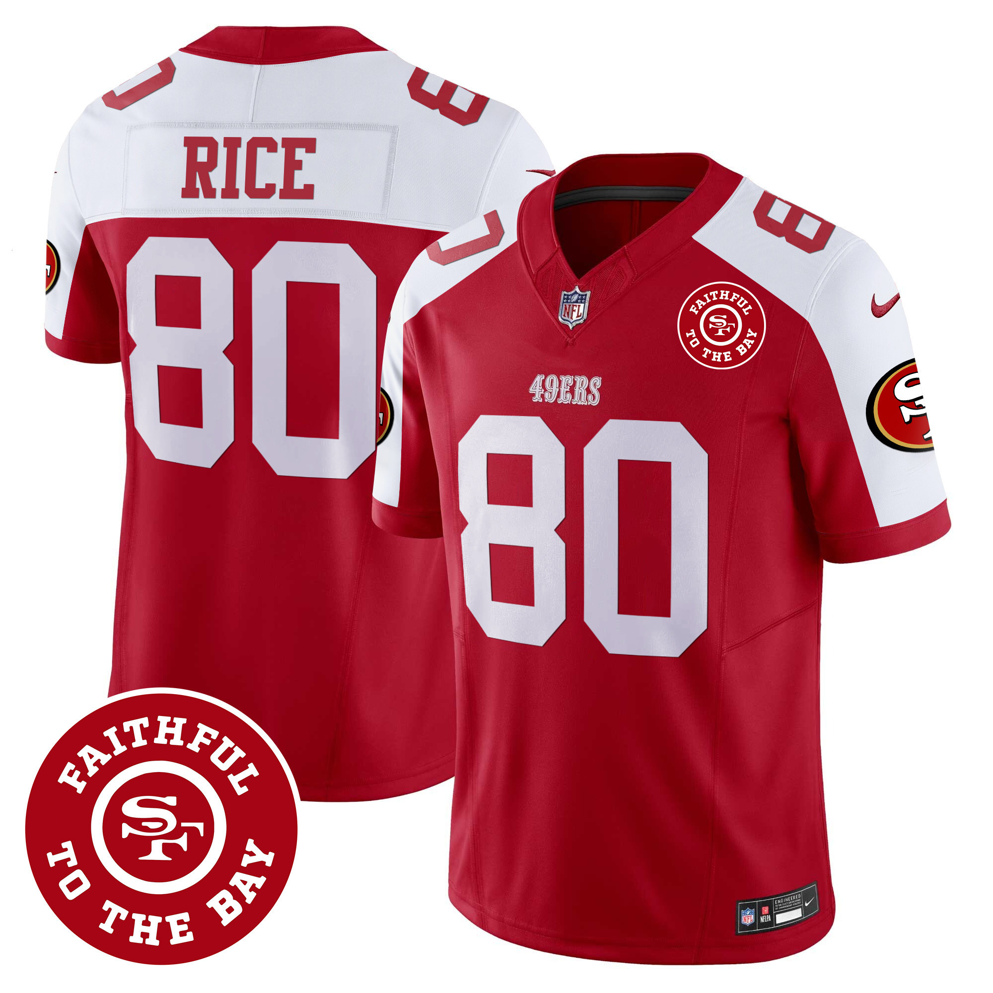 Men's Jerry Rice San Francisco 49ers Faithful To The Bay Patch Vapor Alternate Jersey - All Stitched