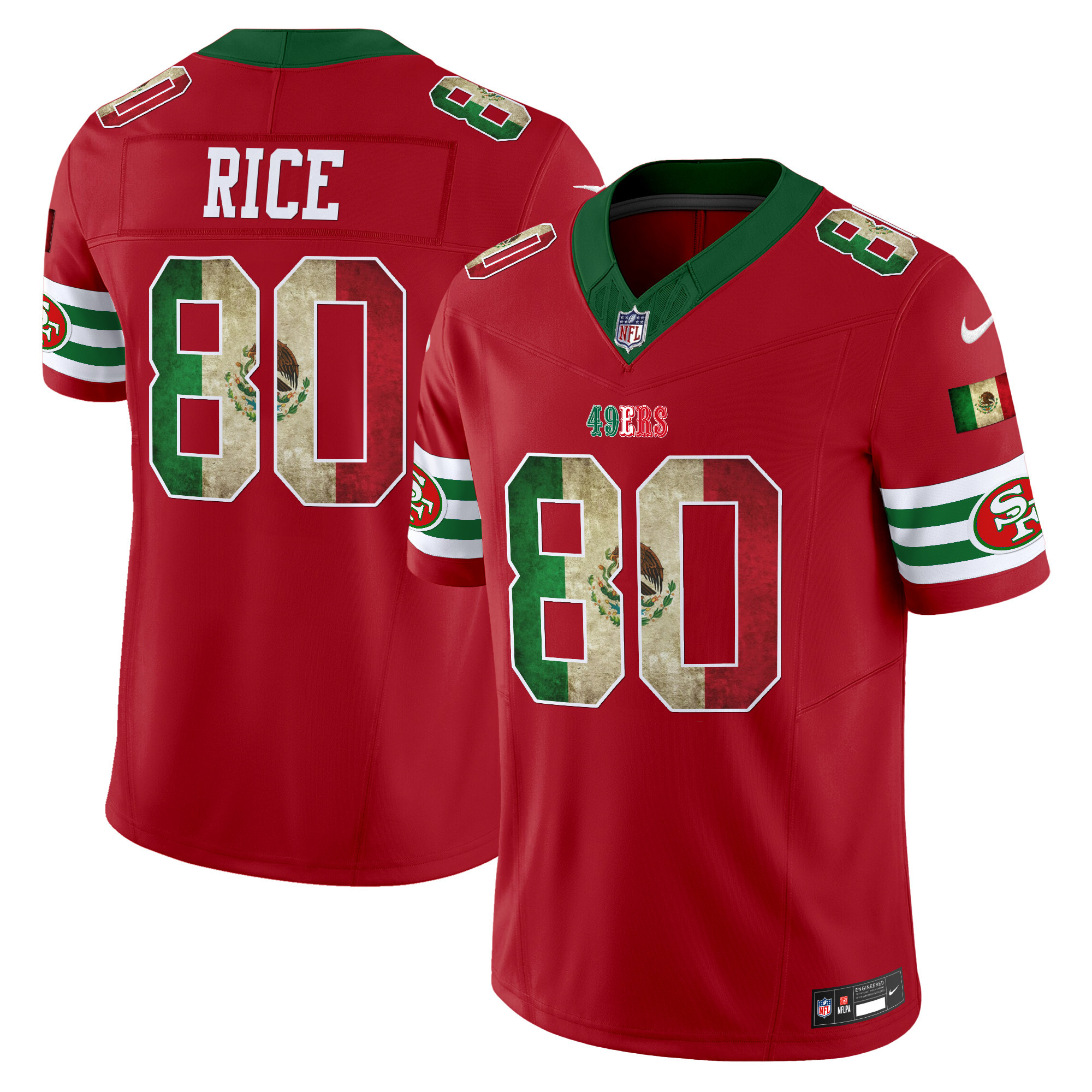 Men's Jerry Rice San Francisco 49ers Mexico Vapor Limited Red Jersey - All Stitched