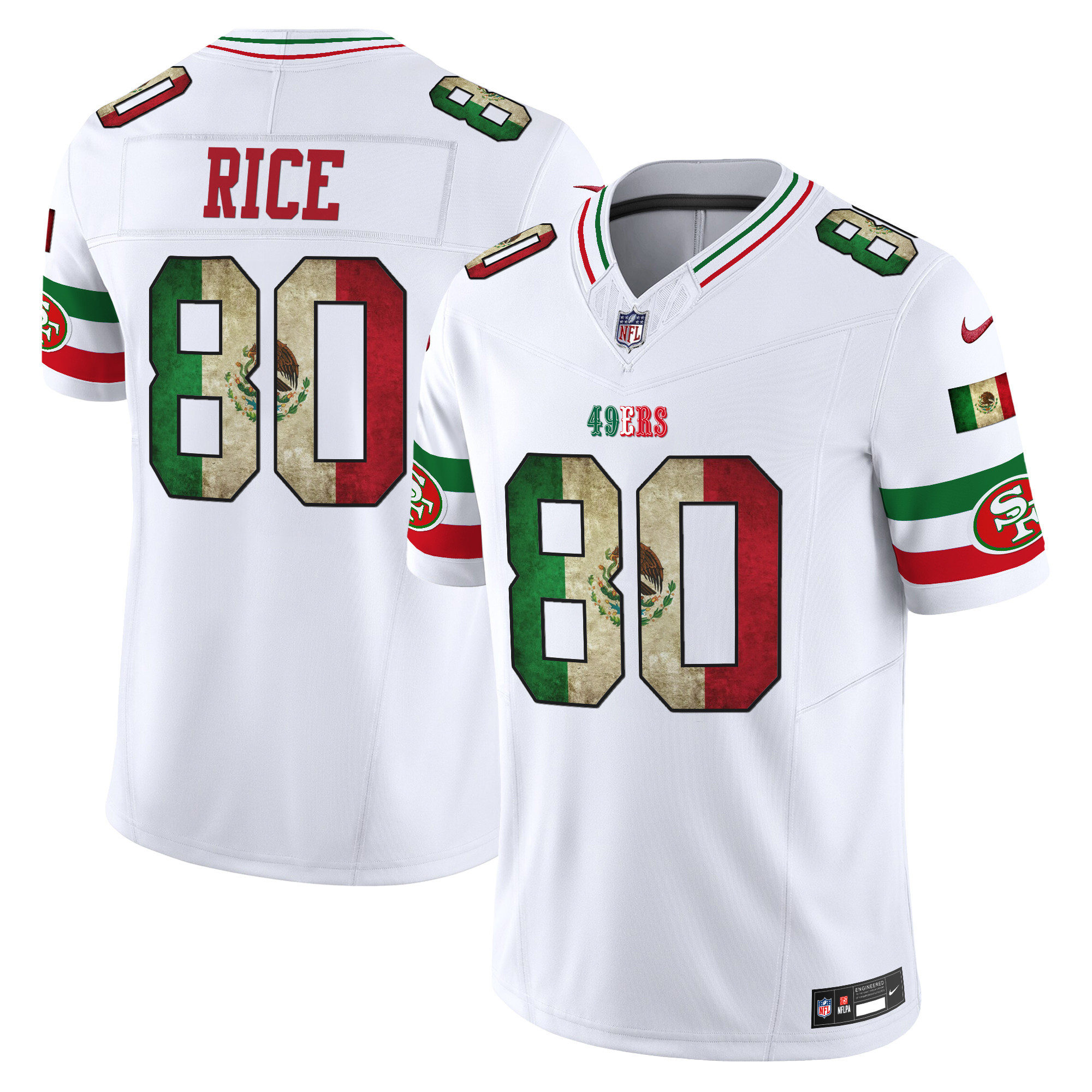 Men's Jerry Rice San Francisco 49ers Mexico Vapor Limited White Jersey - All Stitched
