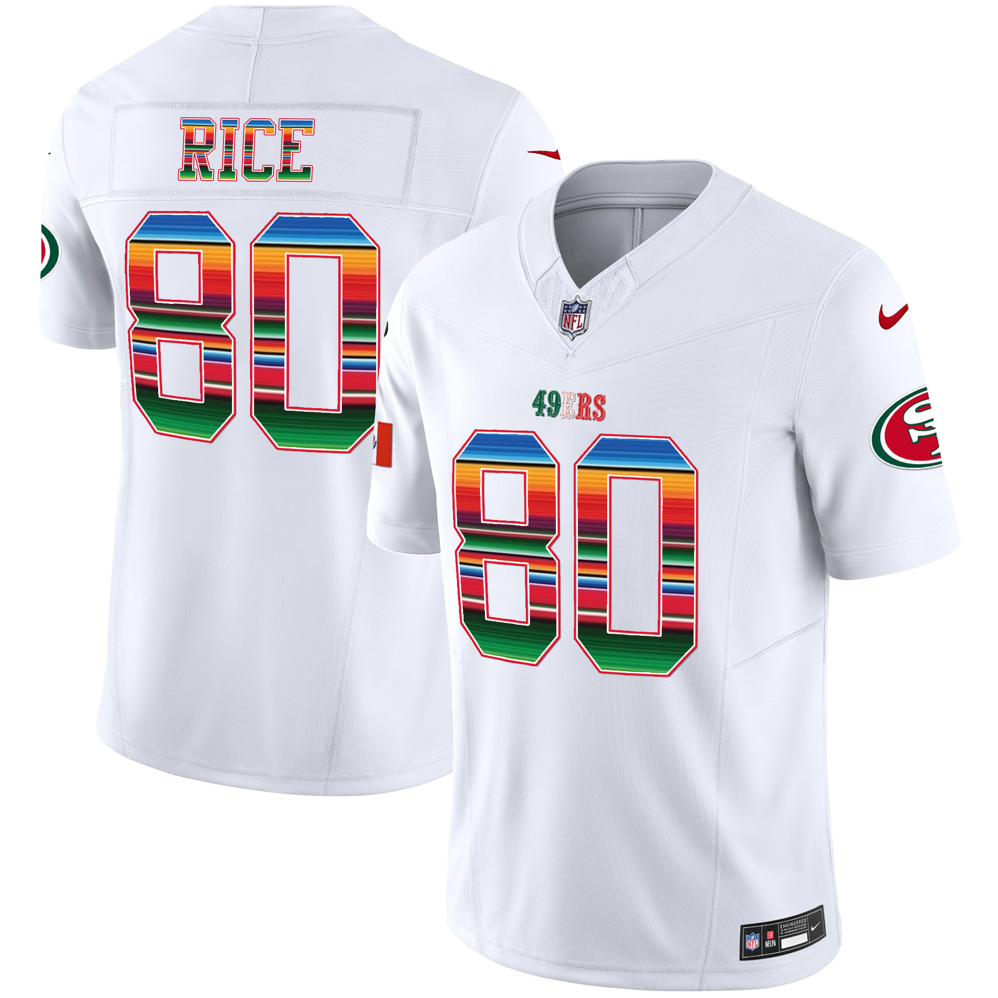Men's Jerry Rice San Francisco 49ers Mexico Vapor White Jersey V3 - All Stitched