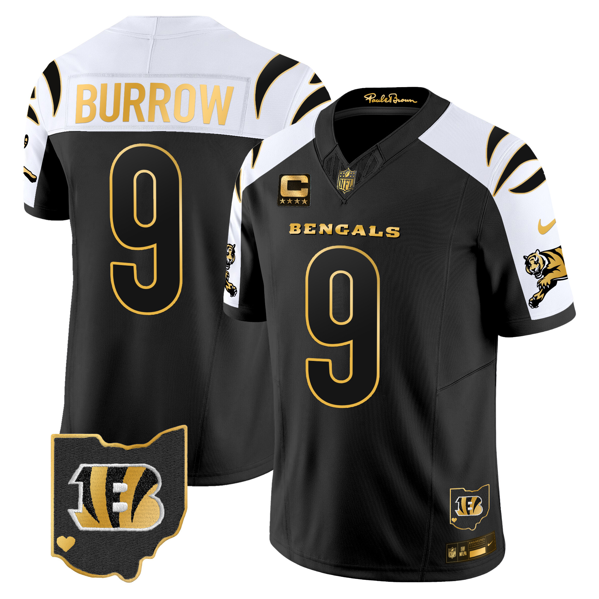 Men's Joe Burrow Cincinnati Bengals 2024 Gold Vapor Limited Alternate Jersey - All Stitched